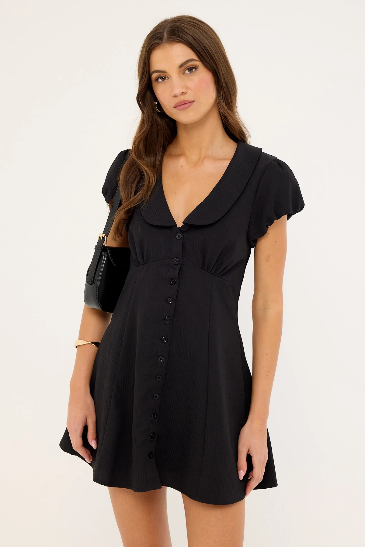 Perfect Stranger Bliana Collar Mini Dress Black - Image 3