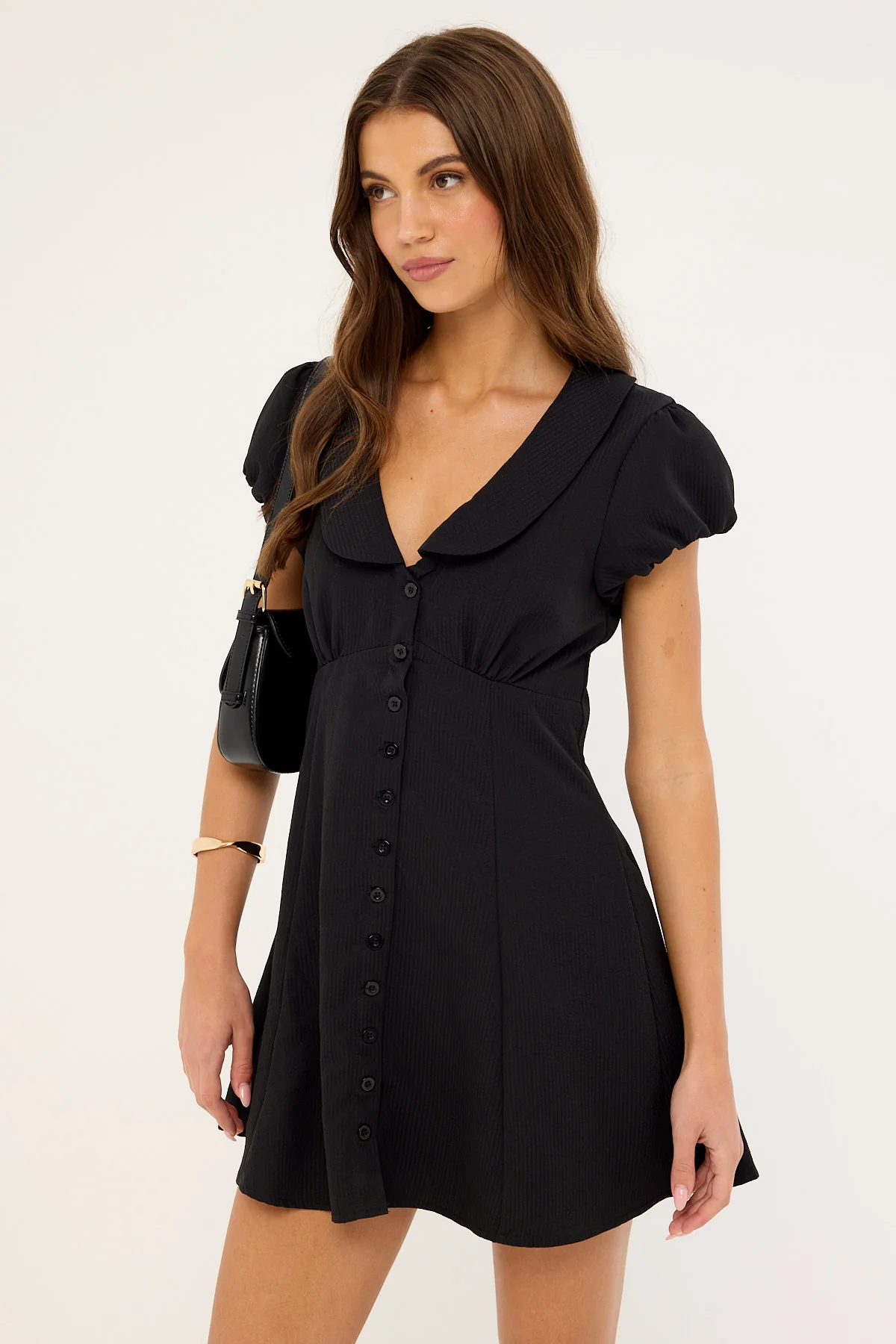 Perfect Stranger Bliana Collar Mini Dress Black - Image 5