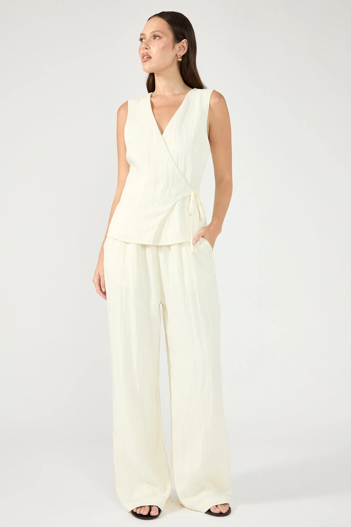 Perfect Stranger Bronte Elasticated Pant Cream - Image 2
