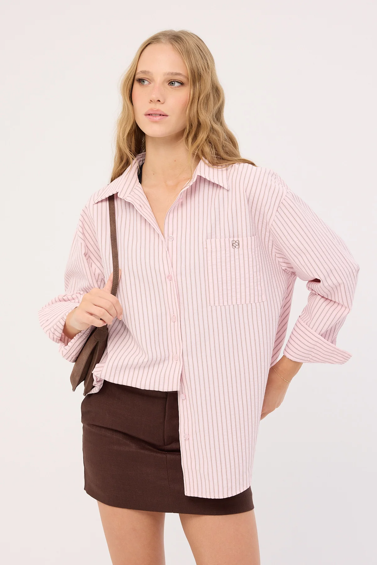 Perfect Stranger Callie Stripe Long Sleeve Shirt Pink Stripe - Image 4