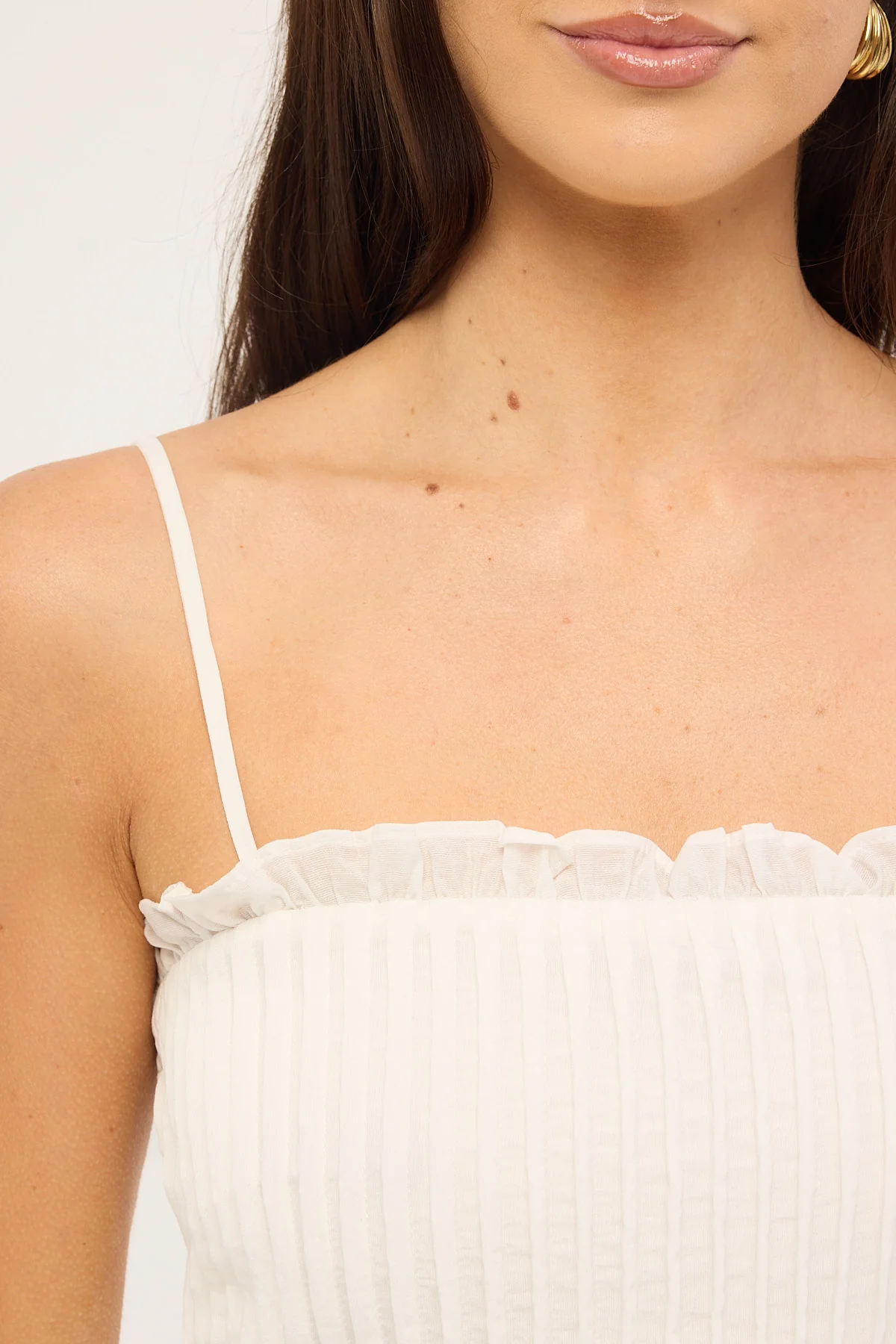Perfect Stranger Cameron Pintuck Mini Dress White - Image 3