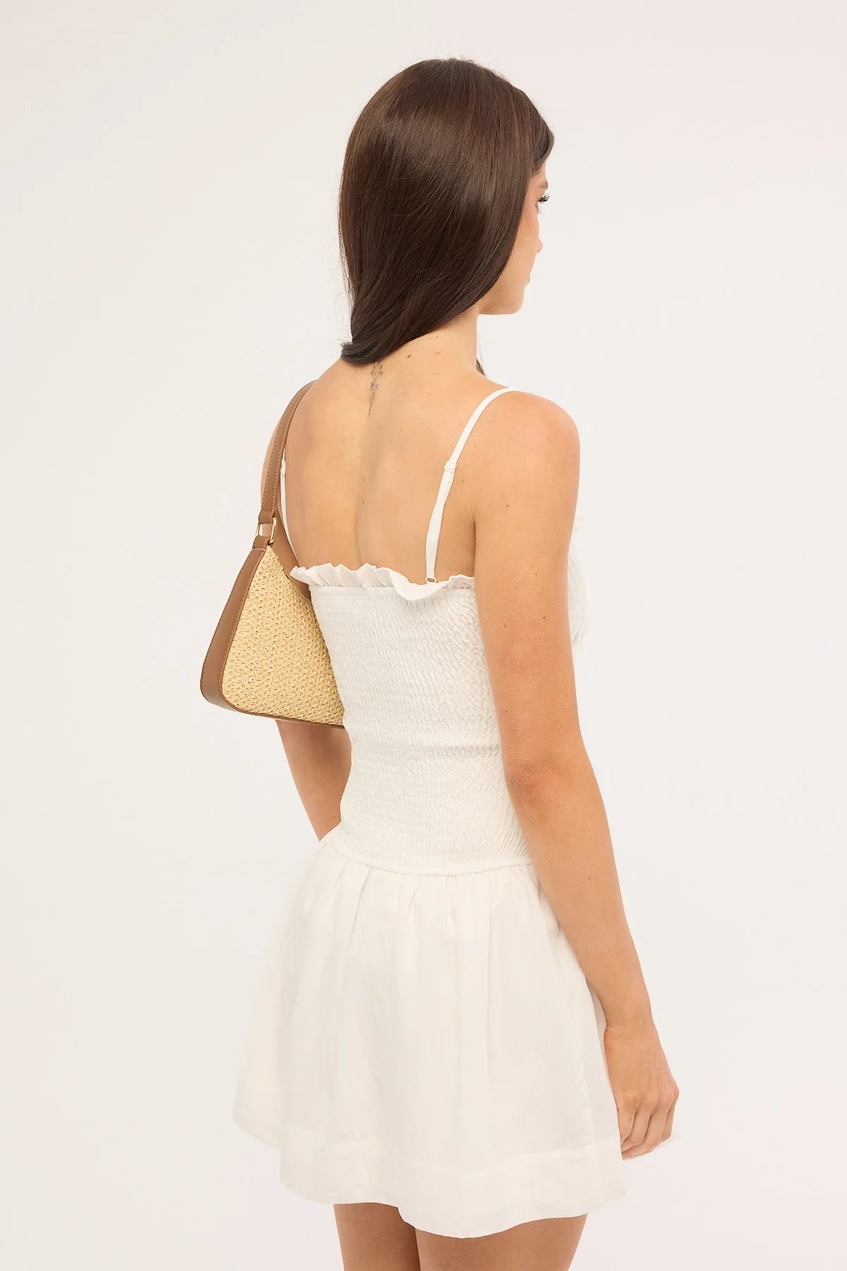 Perfect Stranger Cameron Pintuck Mini Dress White - Image 5