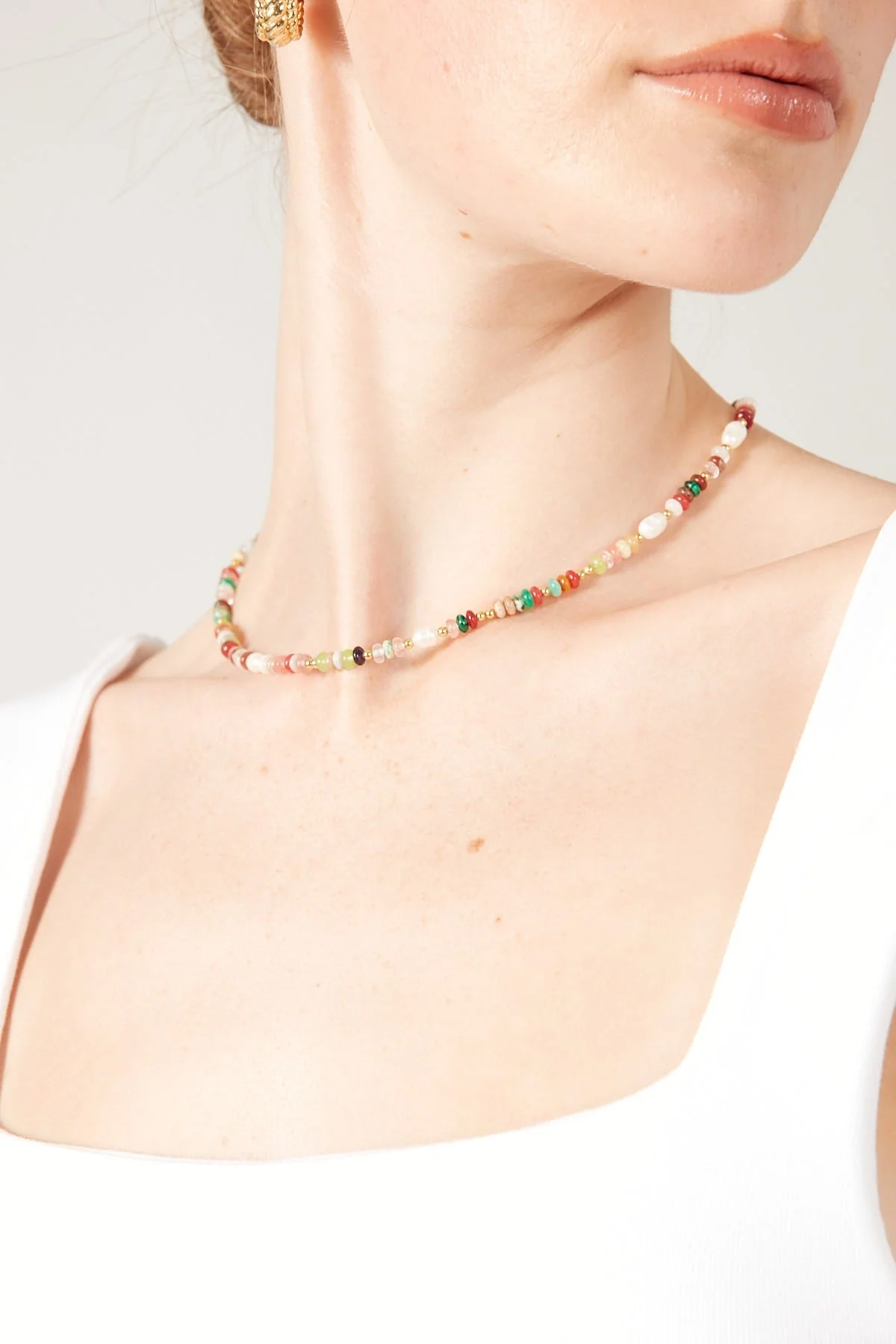Perfect Stranger Catania Freshwater Pearl Beaded Necklace Multi - Image 3