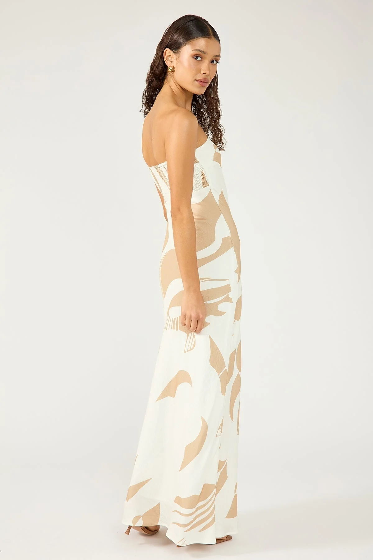 Perfect Stranger Cielle Strapless Maxi Dress Nude Print - Image 4