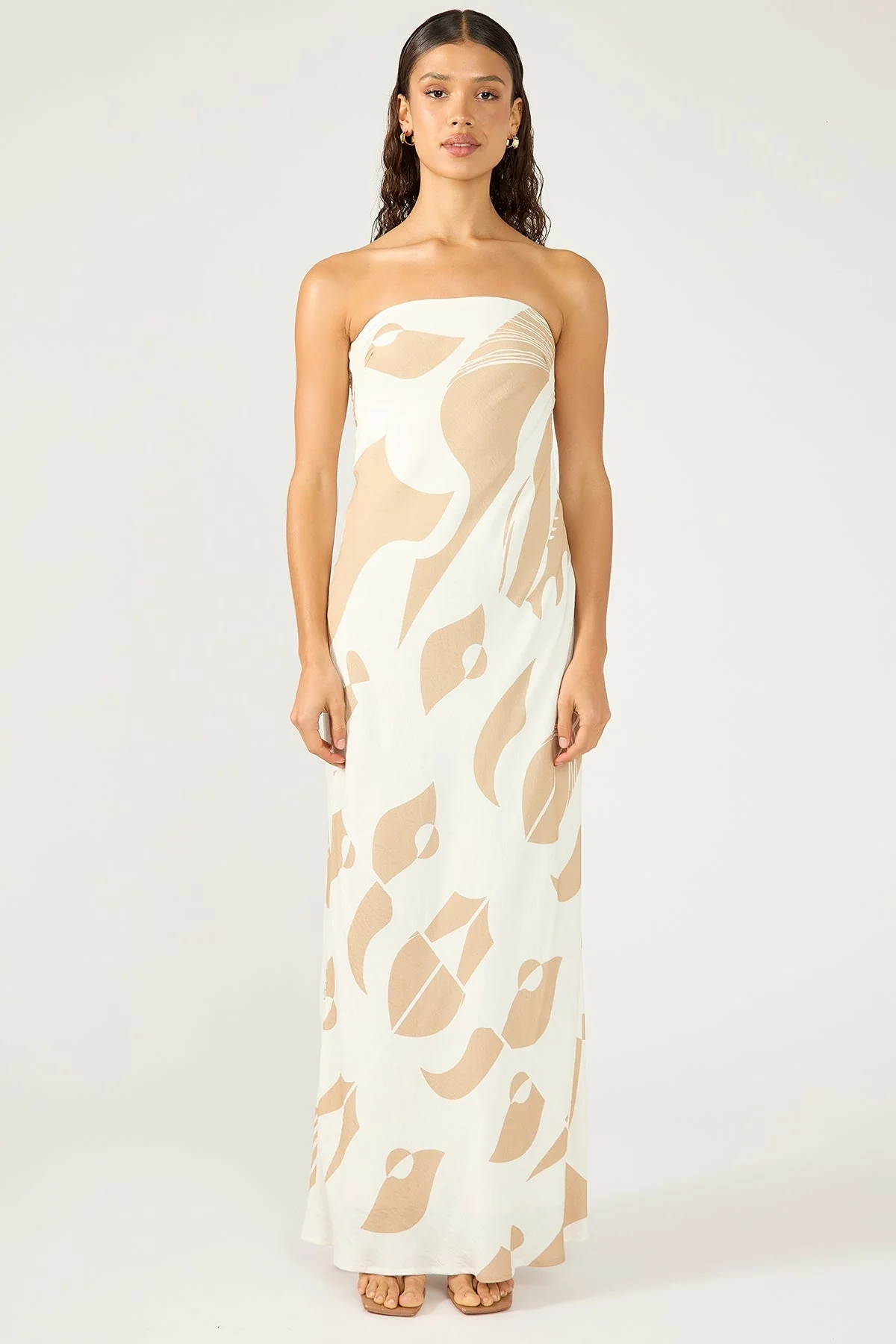Perfect Stranger Cielle Strapless Maxi Dress Nude Print - Image 6