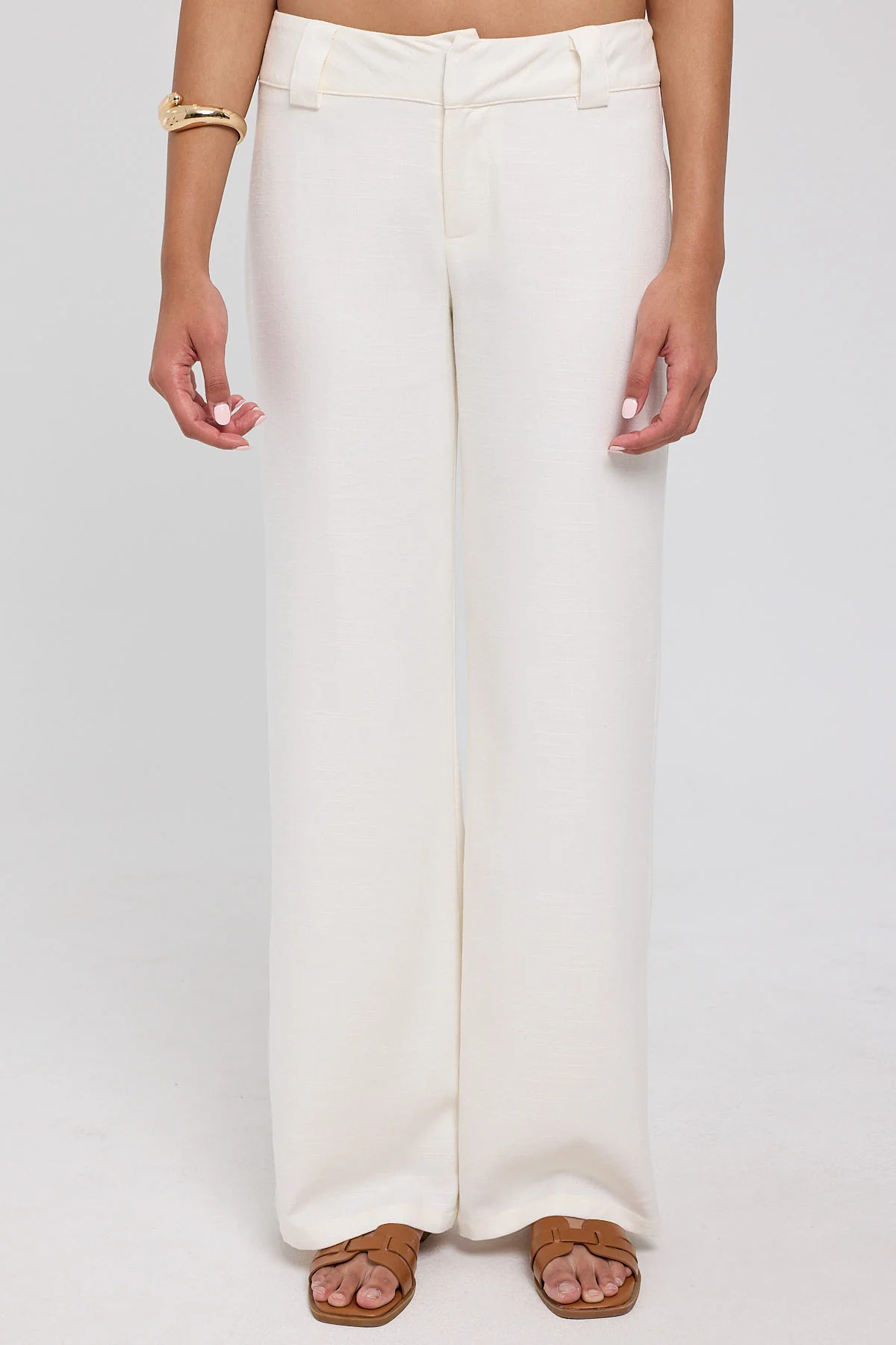 Perfect Stranger Cocona Low Rise Linen Pant White - Image 5