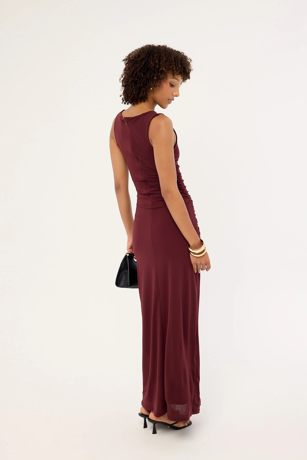 Perfect Stranger Cody High Neck Maxi Dress Plum - Image 5