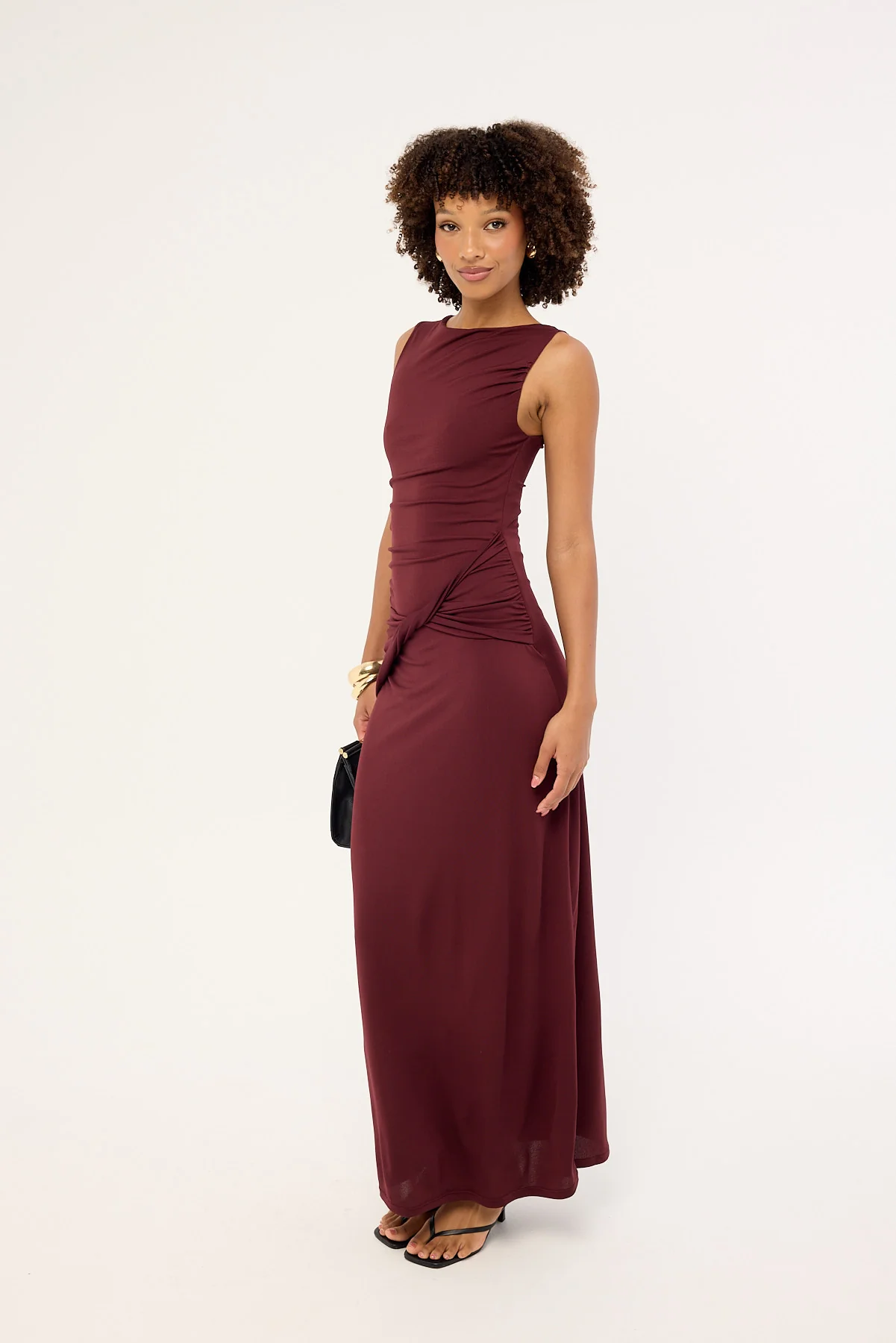 Perfect Stranger Cody High Neck Maxi Dress Plum - Image 6
