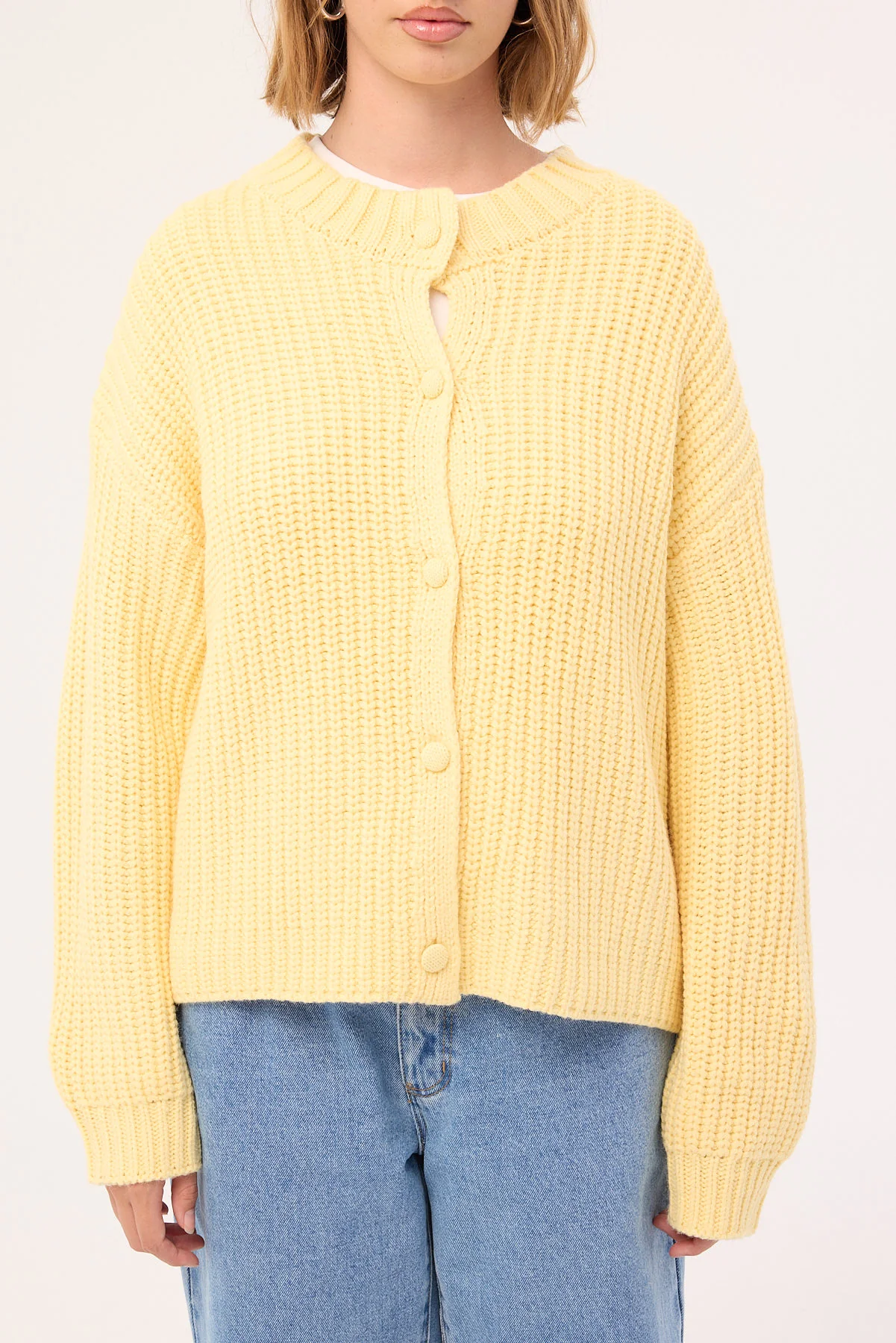 Perfect Stranger Dottie Slouch Cardigan Lemon - Image 10