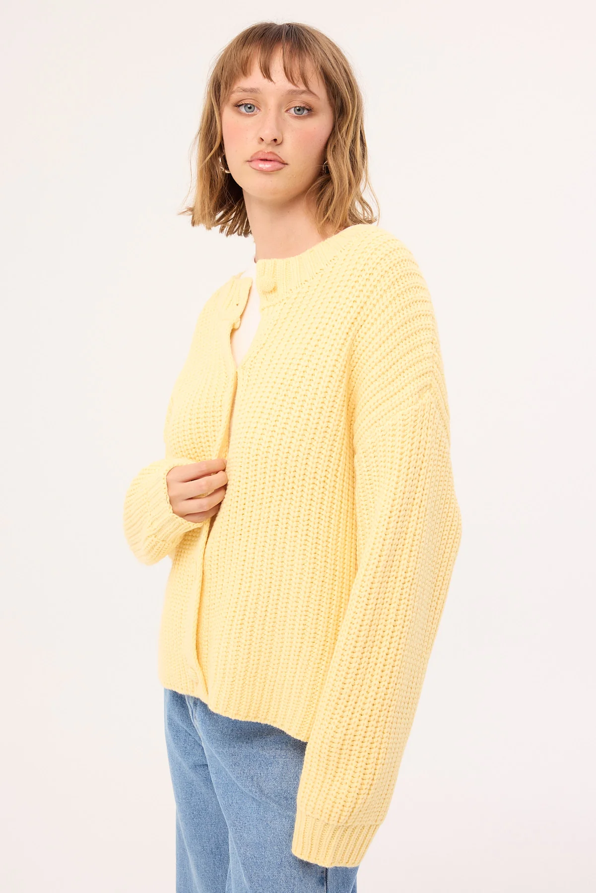 Perfect Stranger Dottie Slouch Cardigan Lemon - Image 7