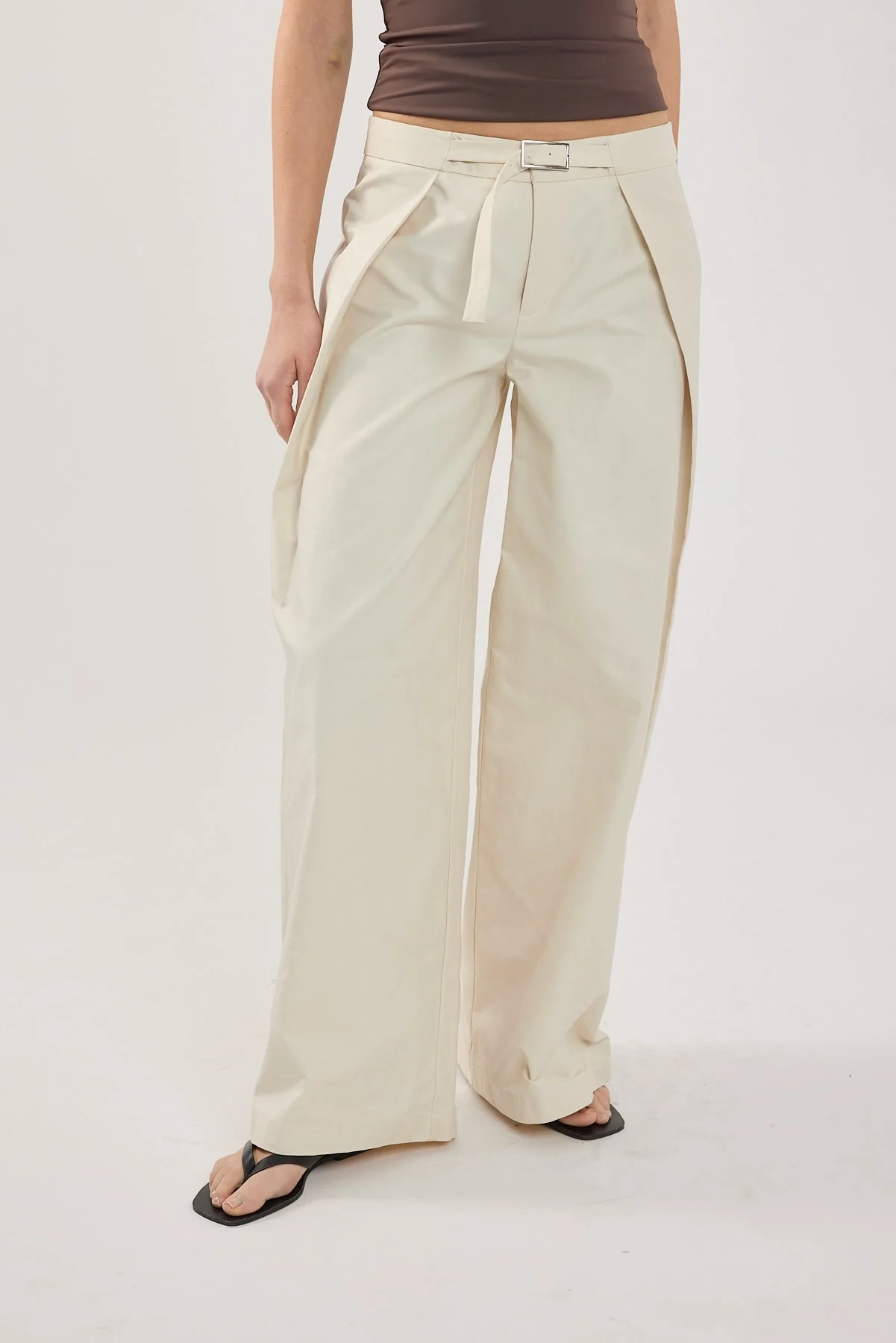 Perfect Stranger Duo Wrap Mid Rise Pant STONE - Image 4