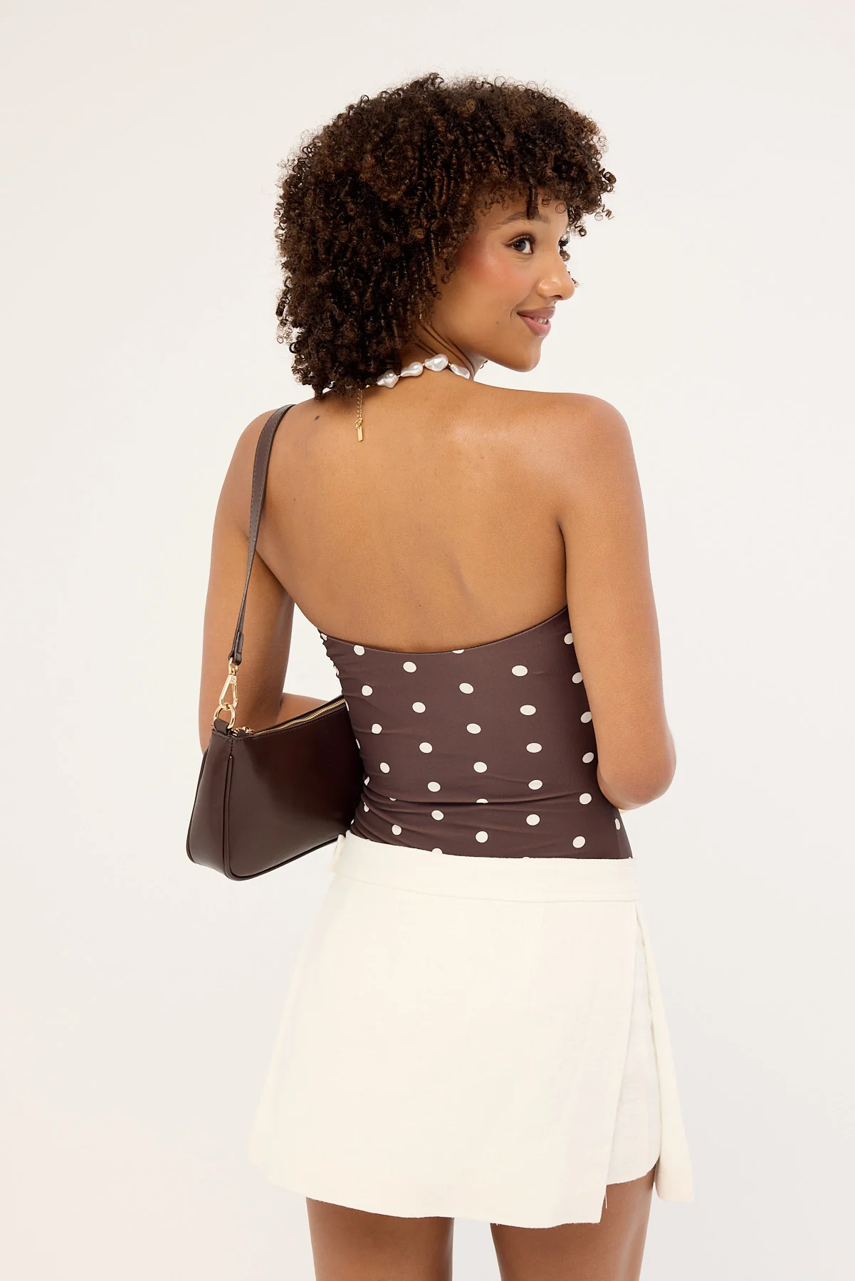 Perfect Stranger Elia Mid Rise Linen Skort White - Image 4