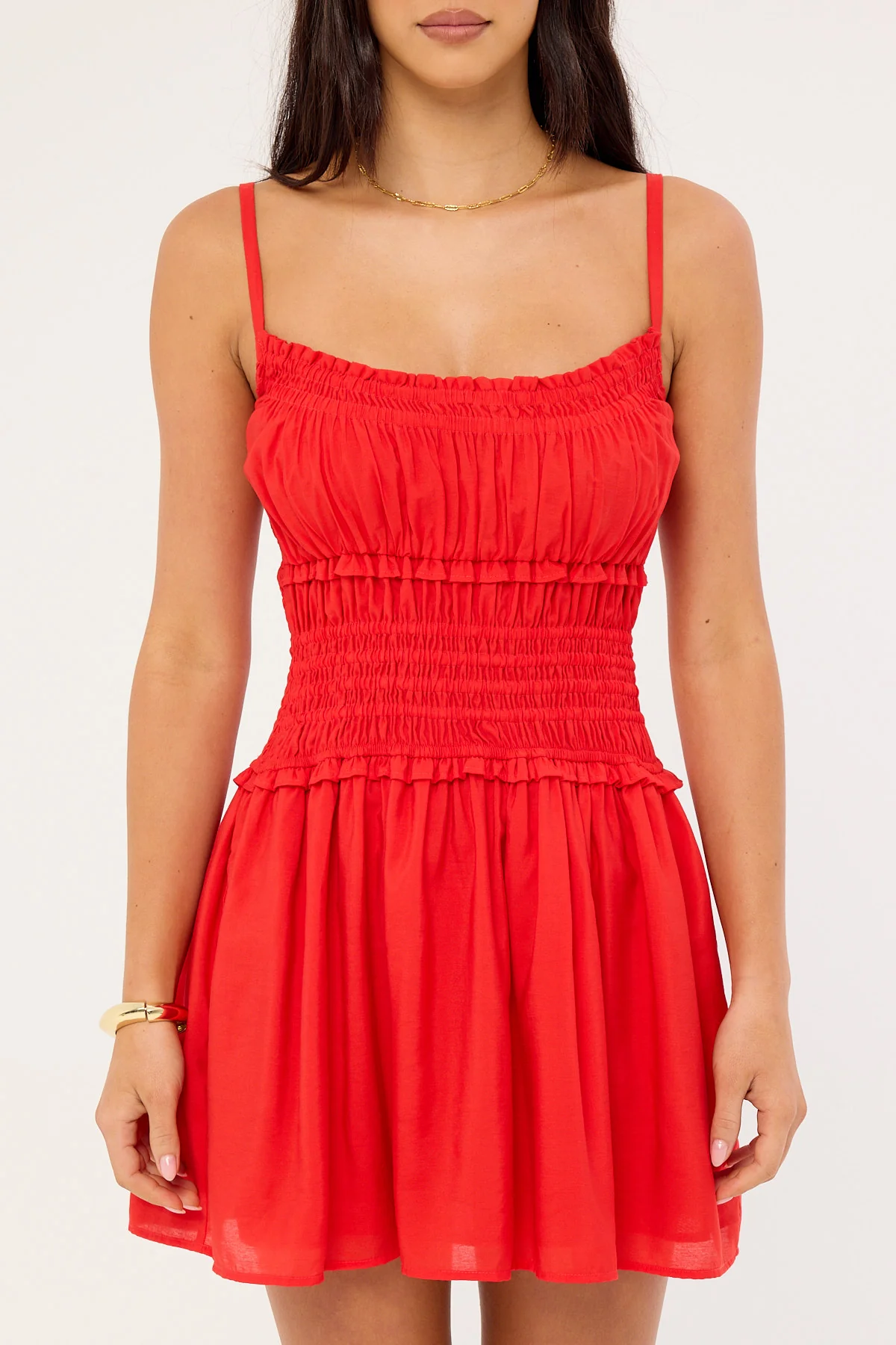 Perfect Stranger Ellis Shirred Mini Dress Red - Image 7
