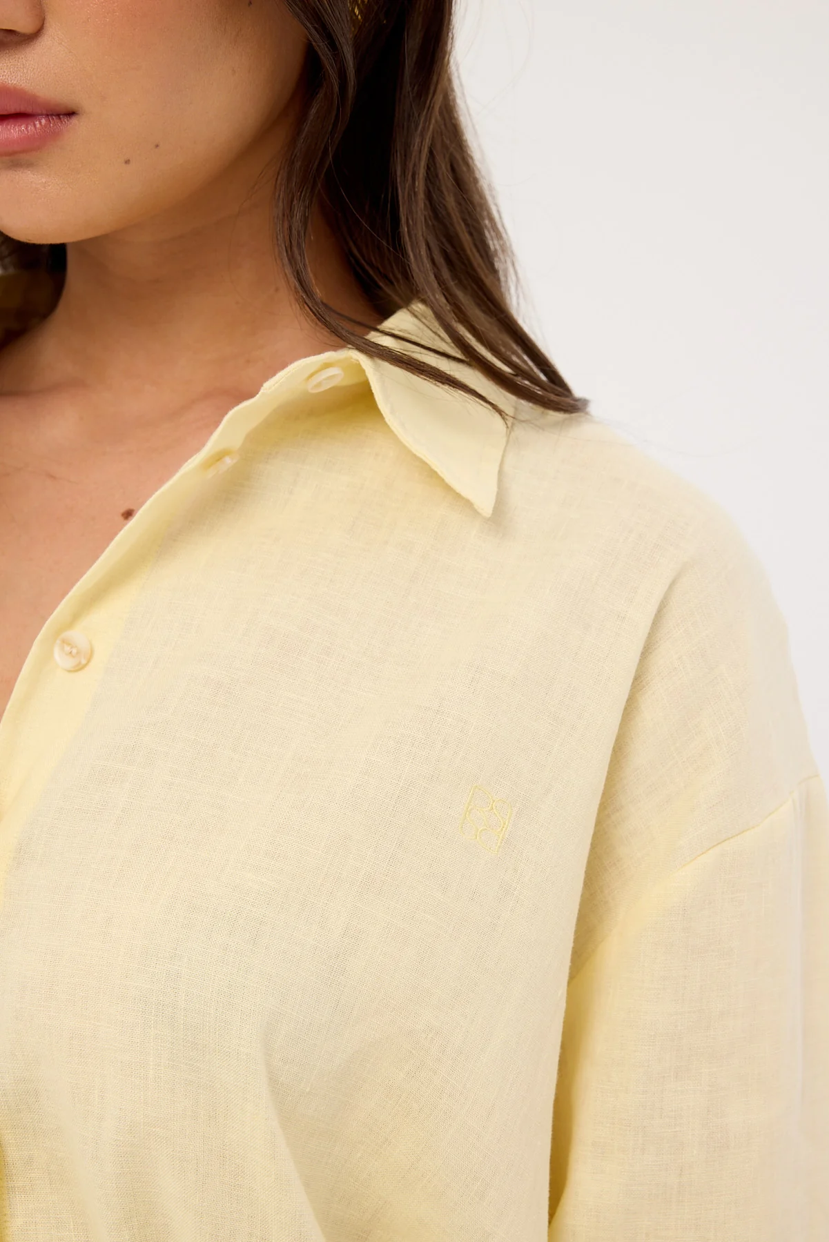 Perfect Stranger Etta Linen Long Sleeve Shirt Butter - Image 4