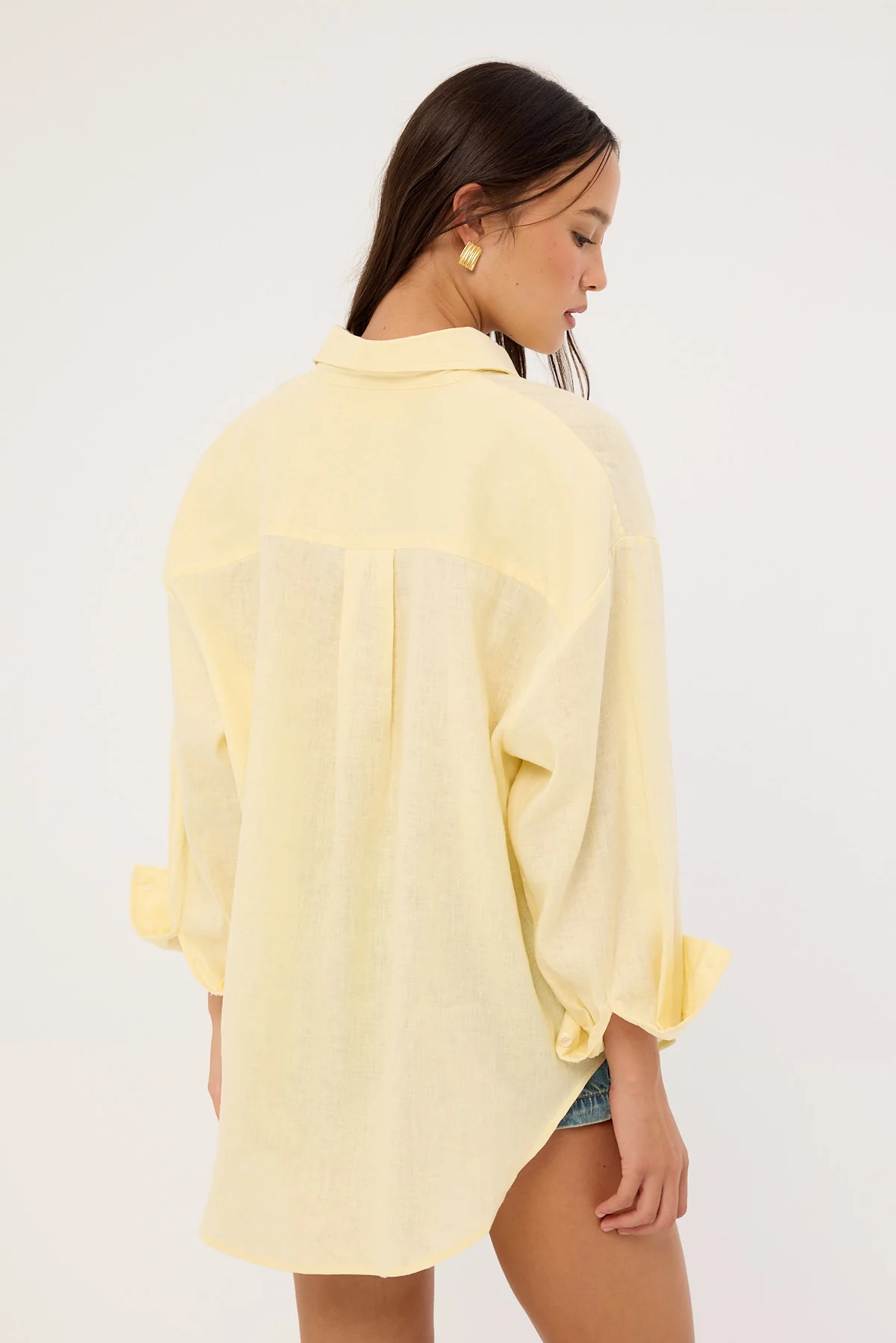Perfect Stranger Etta Linen Long Sleeve Shirt Butter - Image 6