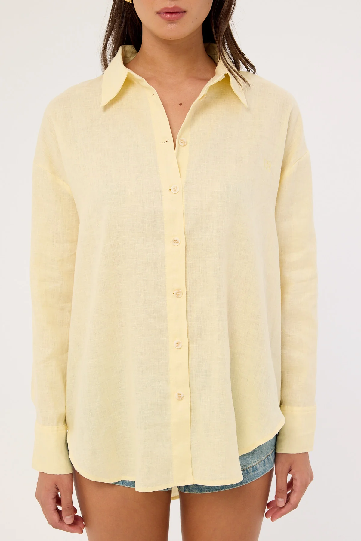 Perfect Stranger Etta Linen Long Sleeve Shirt Butter - Image 7