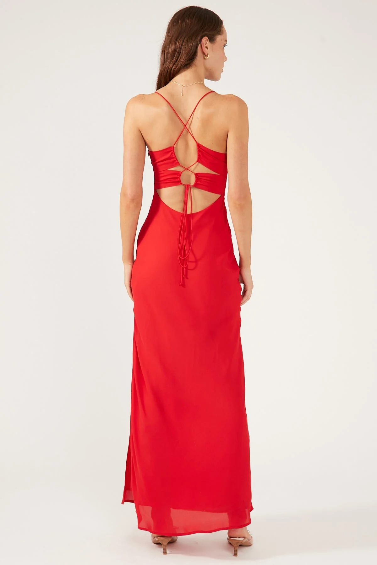 Perfect Stranger Evie Chiffon Maxi Dress Red - Image 5