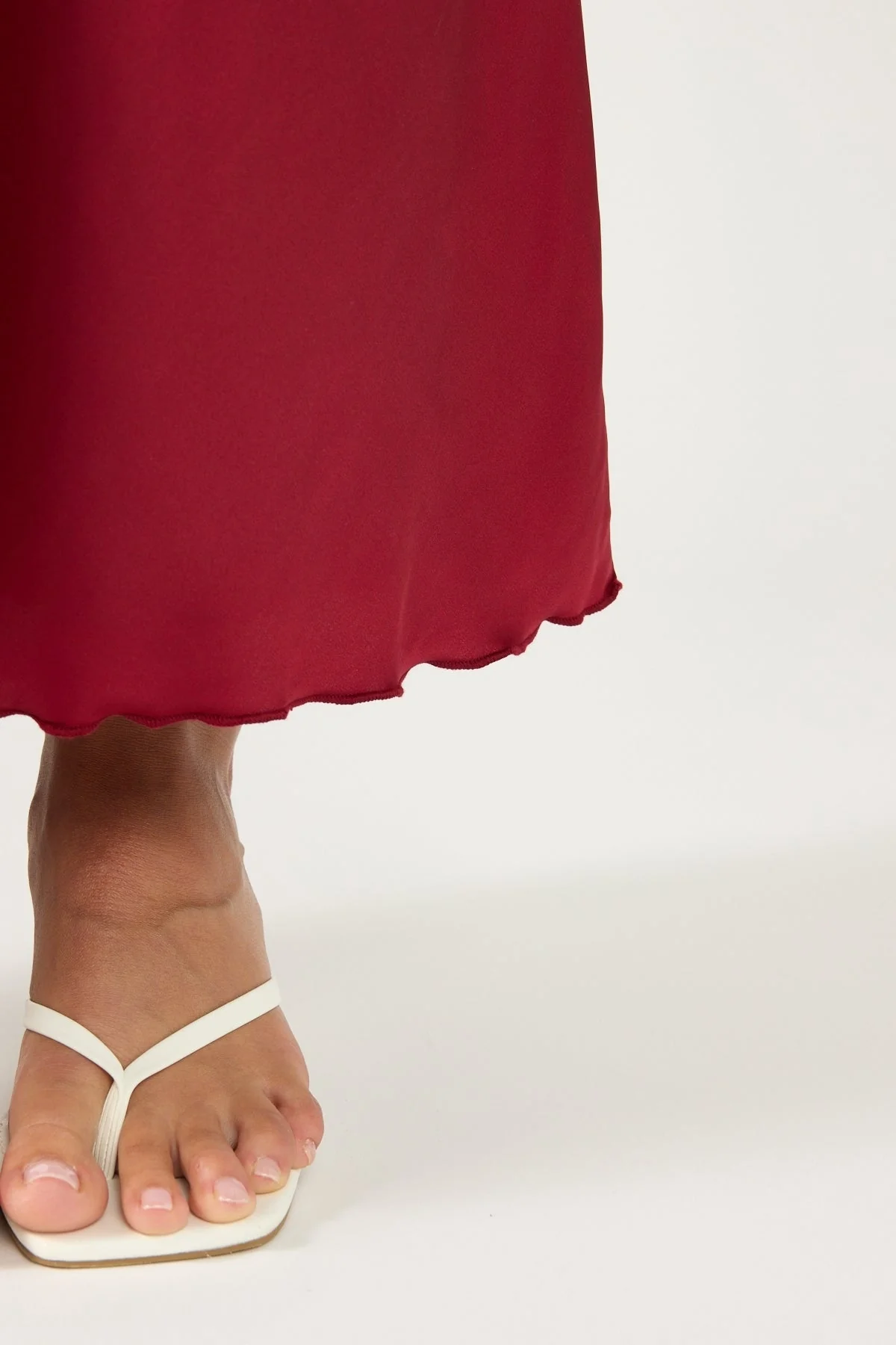 Perfect Stranger Evie Satin Maxi Skirt Burgundy - Image 6