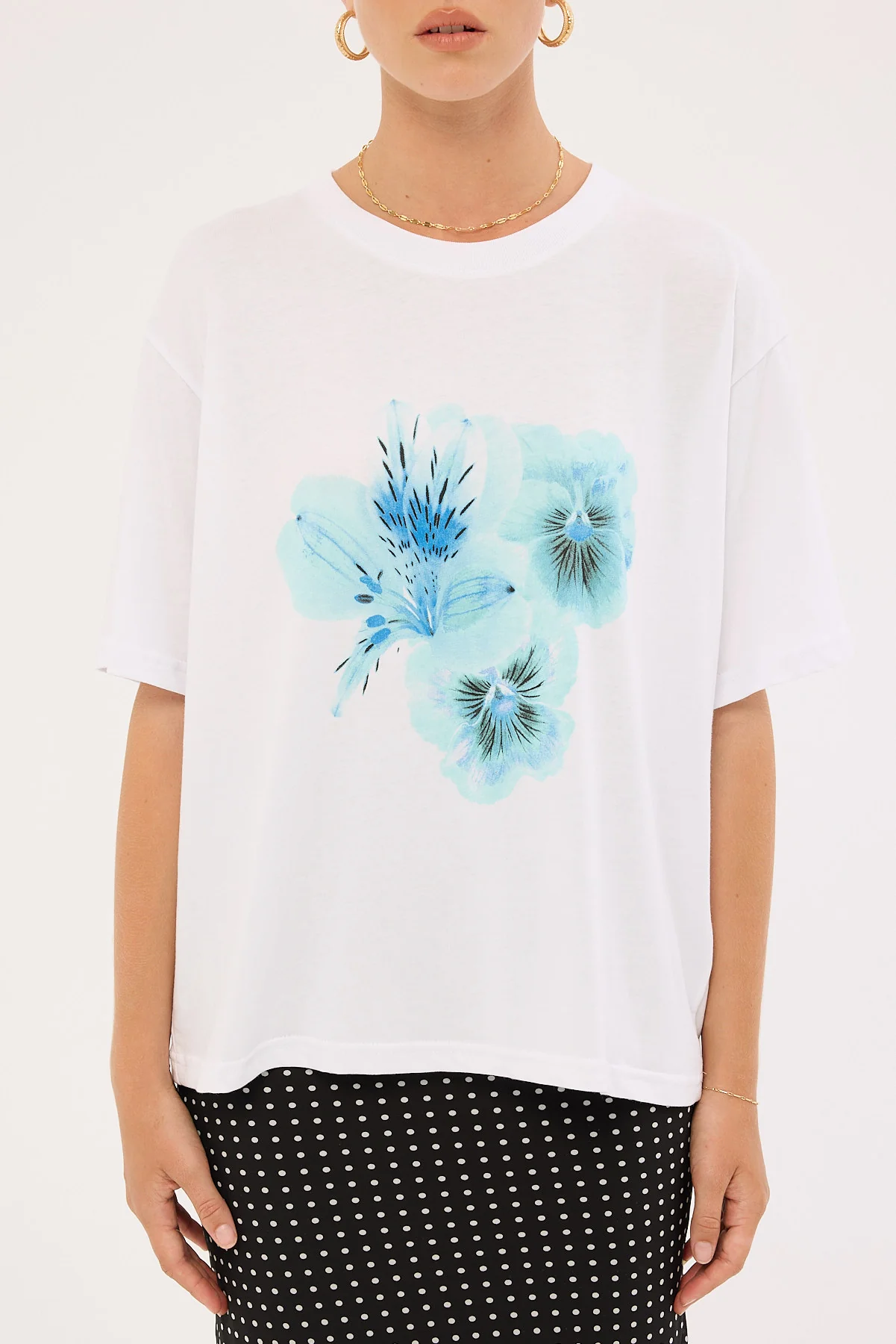 Perfect Stranger Floret Oversized Graphic Tee White - Image 6