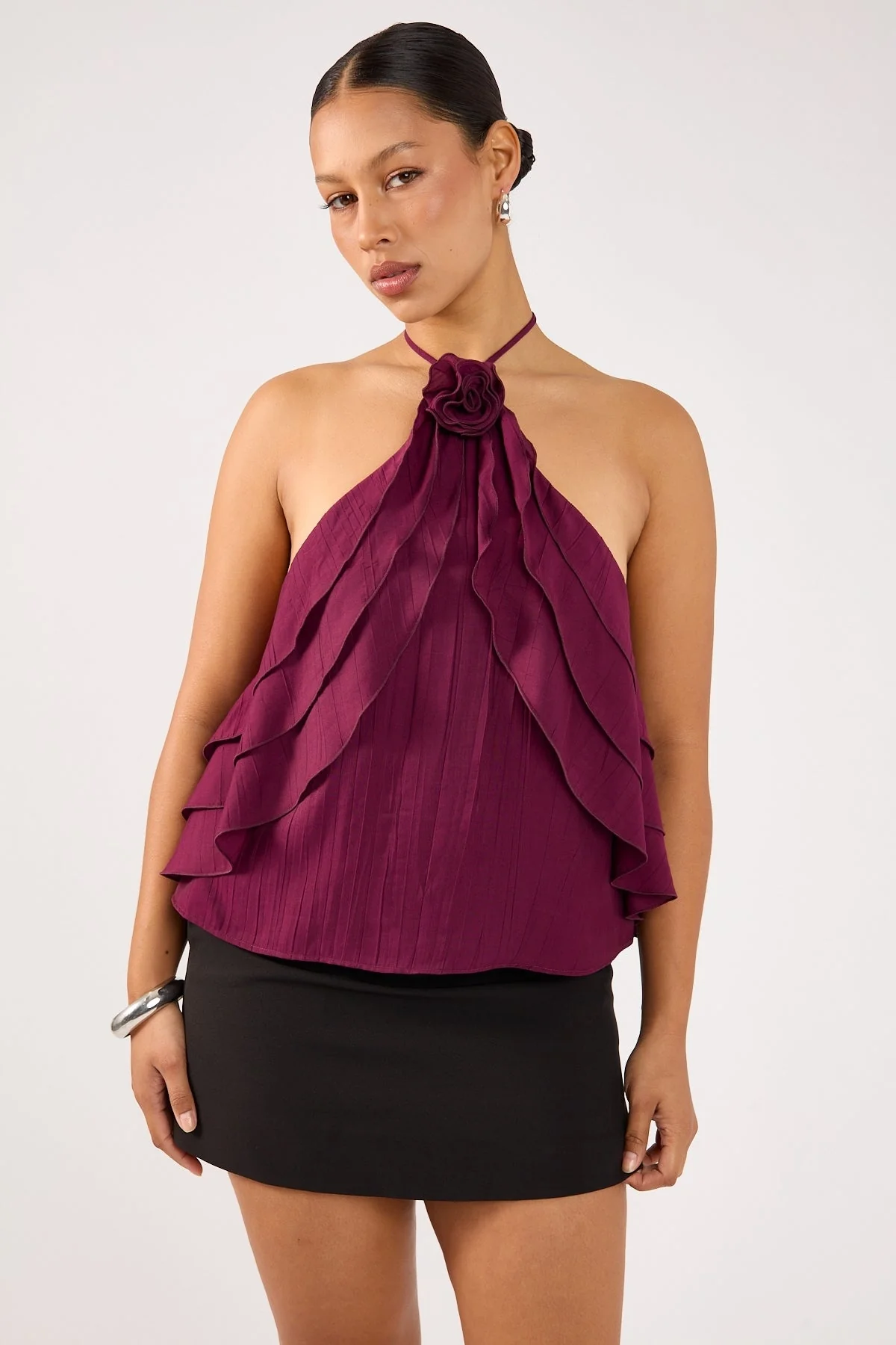 Perfect Stranger Flossie Halter Top Plum - Image 3