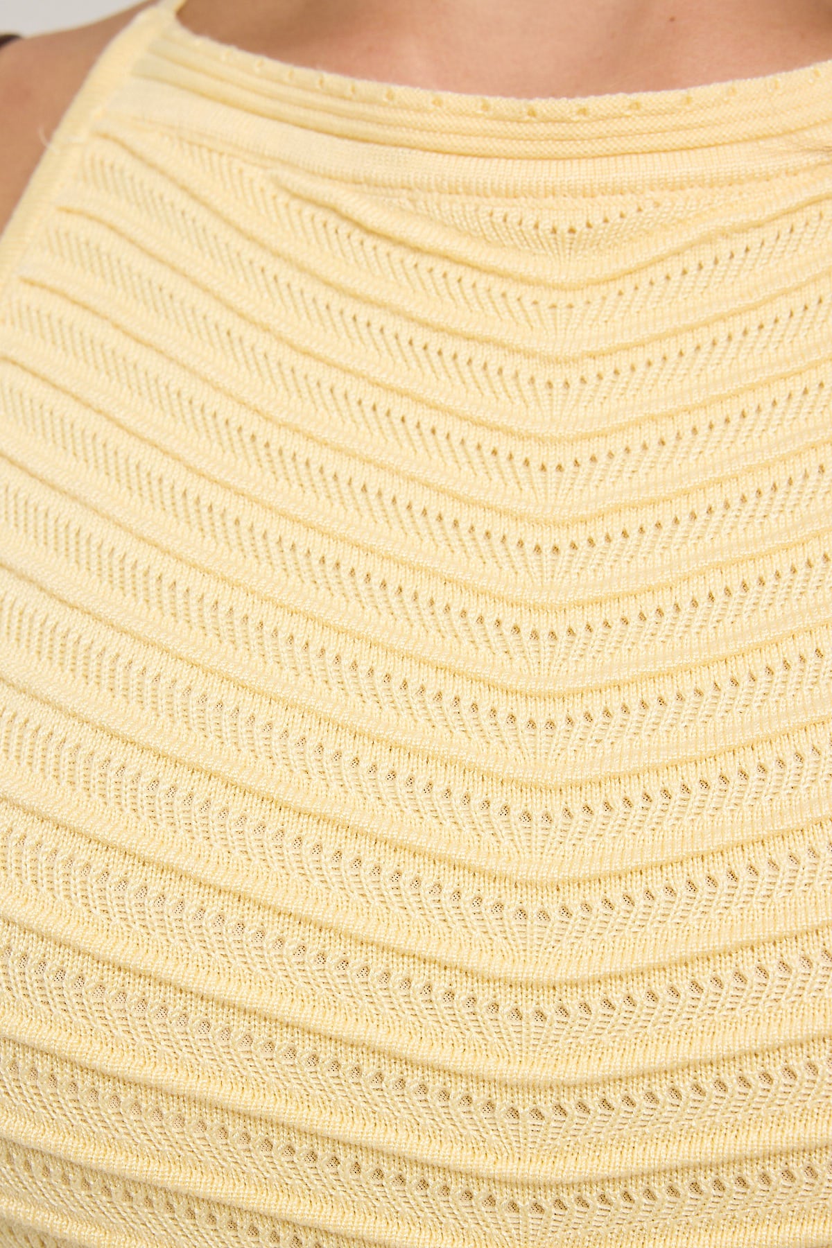Perfect Stranger Genova Square Neck Knit Midi Dress Yellow - Image 5