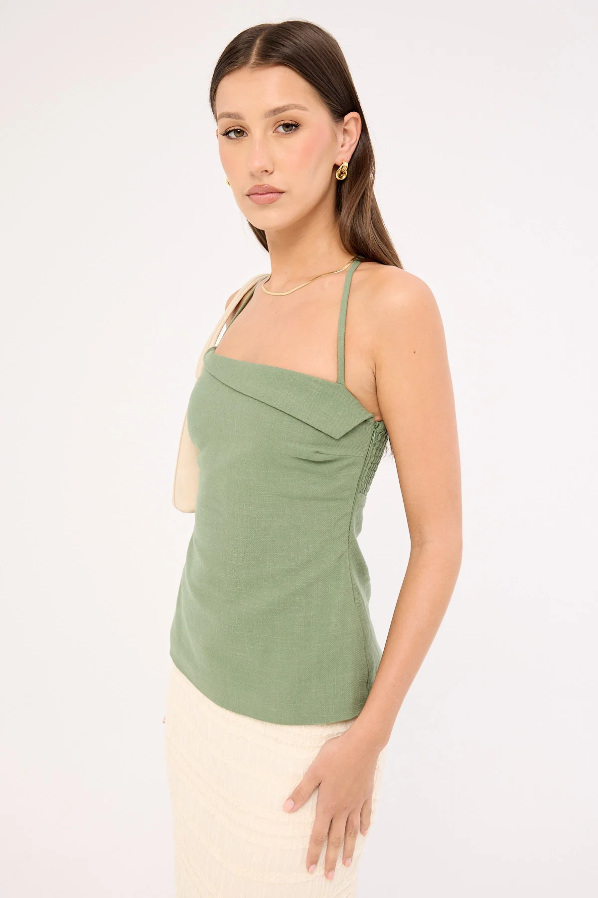 Perfect Stranger Ginny Fold Down Top Green - Image 4