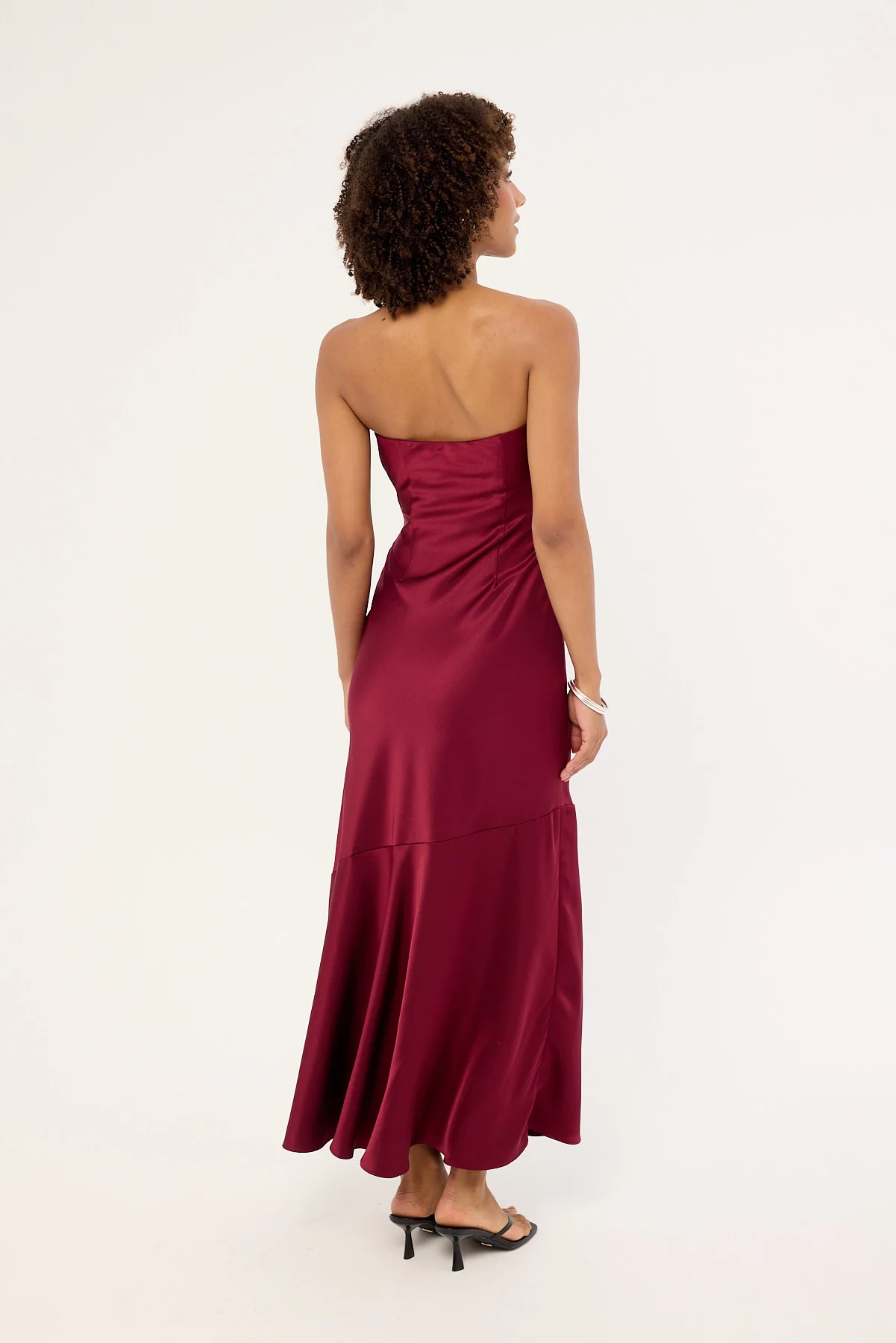 Perfect Stranger Hallie Strapless Maxi Dress Burgundy - Image 4
