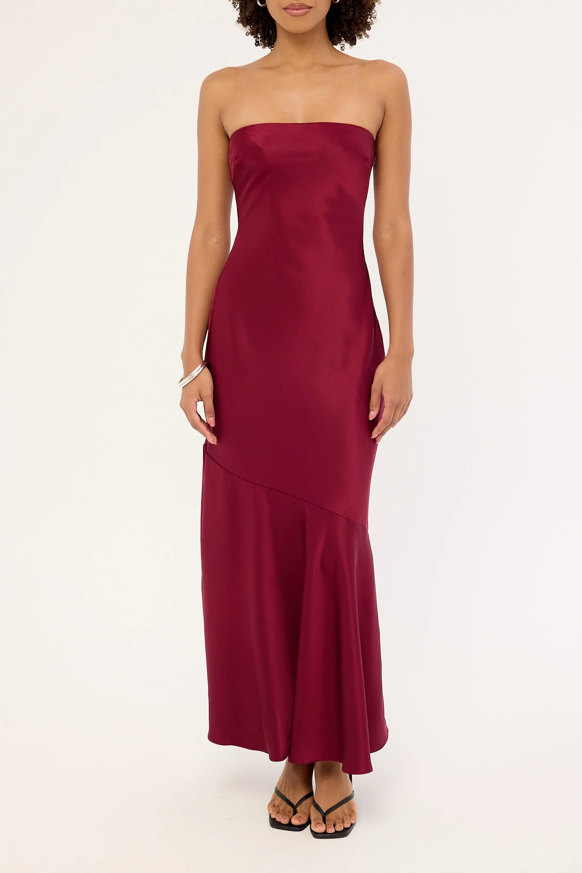Perfect Stranger Hallie Strapless Maxi Dress Burgundy - Image 5