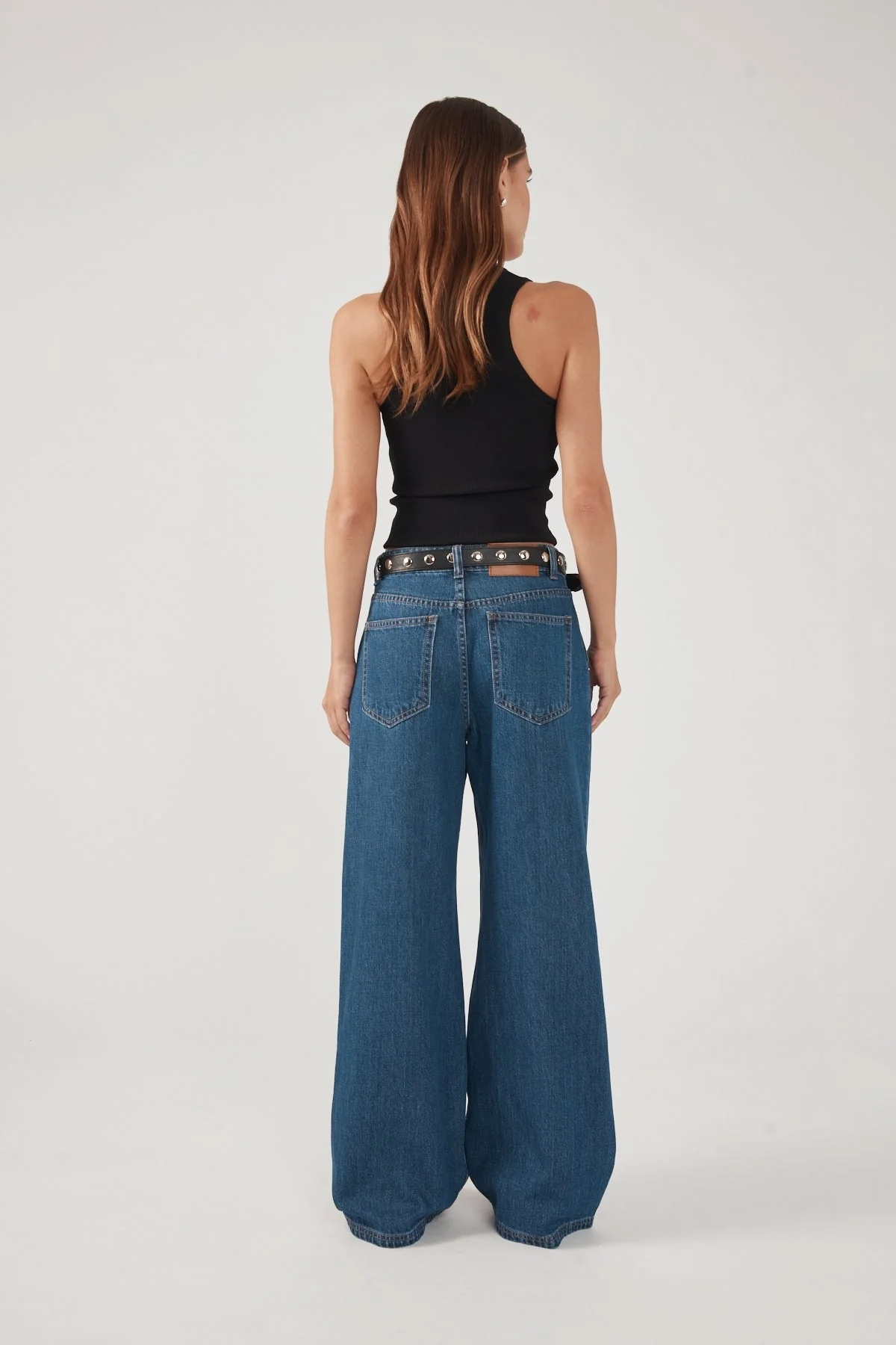 Perfect Stranger High Rise Pleated Jean Deep Blue Denim - Image 5