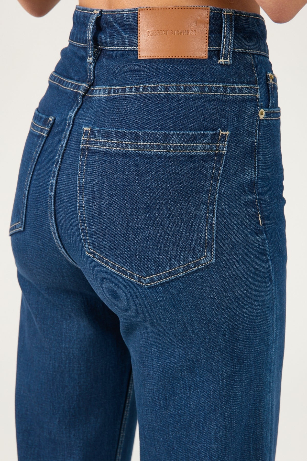 Perfect Stranger High Rise Wide Leg Jean Dark Blue Denim - Image 5