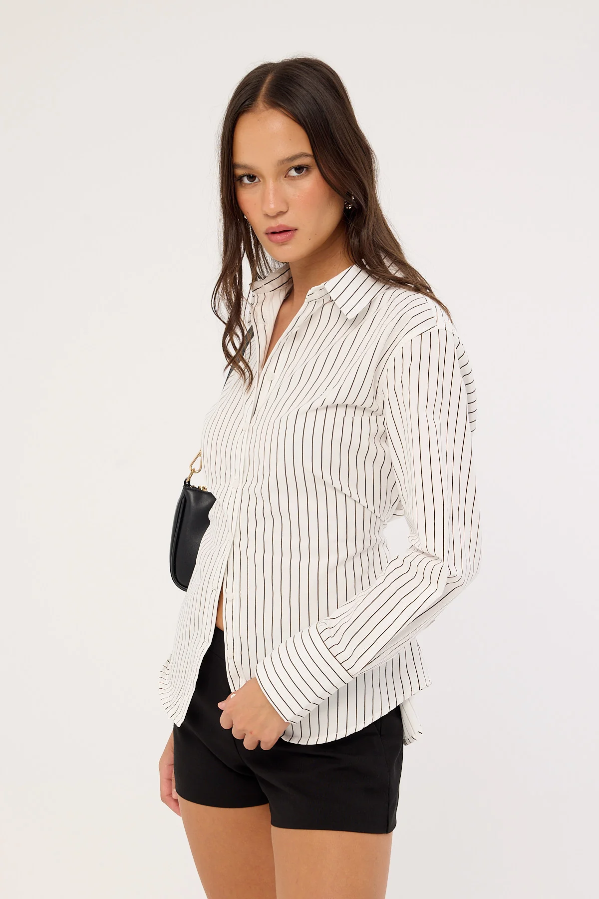 Perfect Stranger Hudson Tie Back Shirt White Stripe - Image 3
