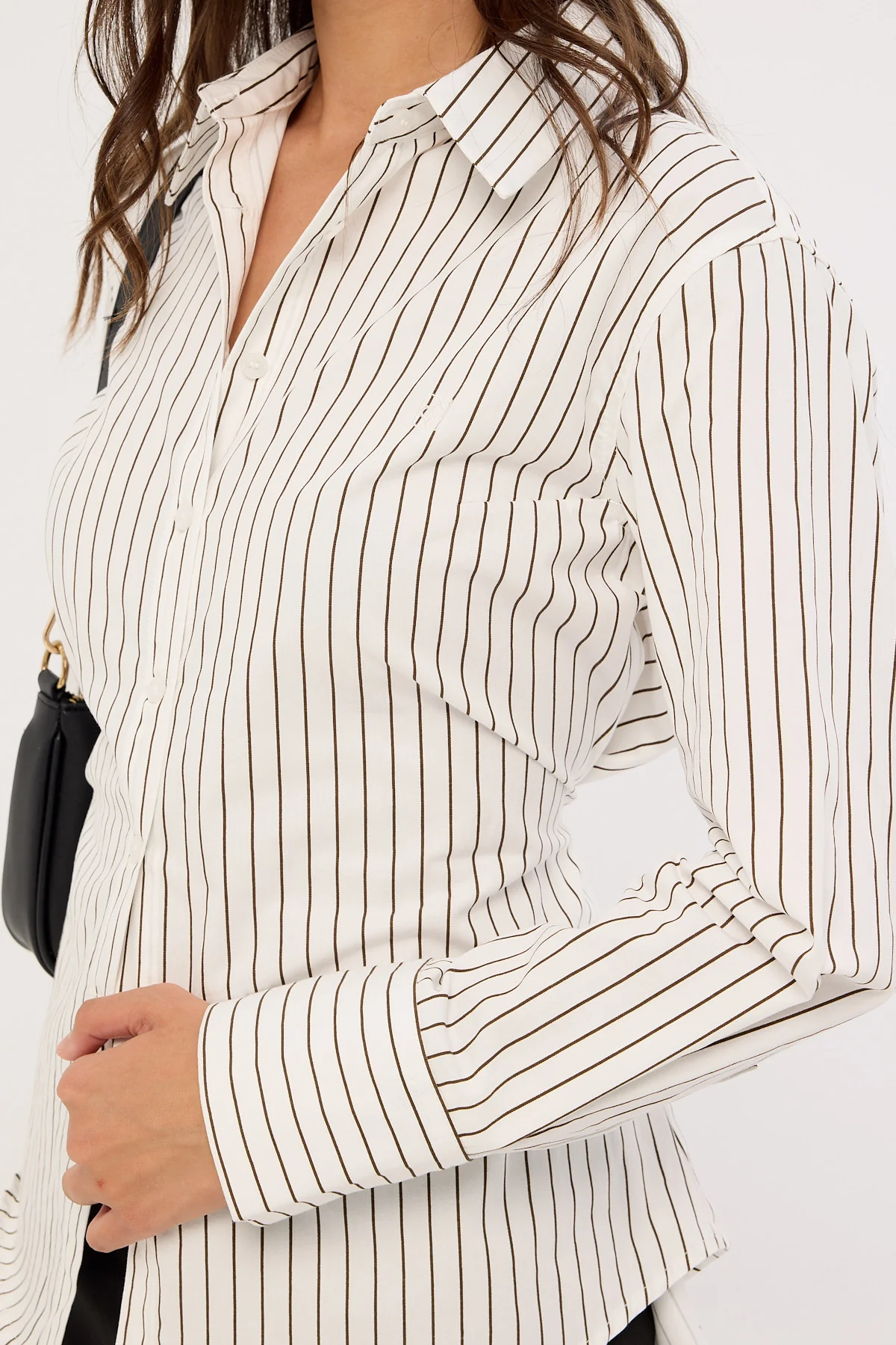 Perfect Stranger Hudson Tie Back Shirt White Stripe - Image 4