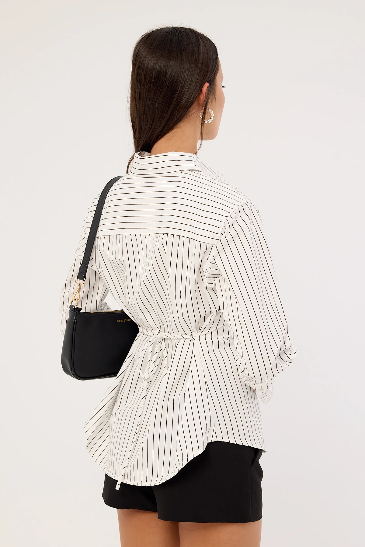 Perfect Stranger Hudson Tie Back Shirt White Stripe - Image 5