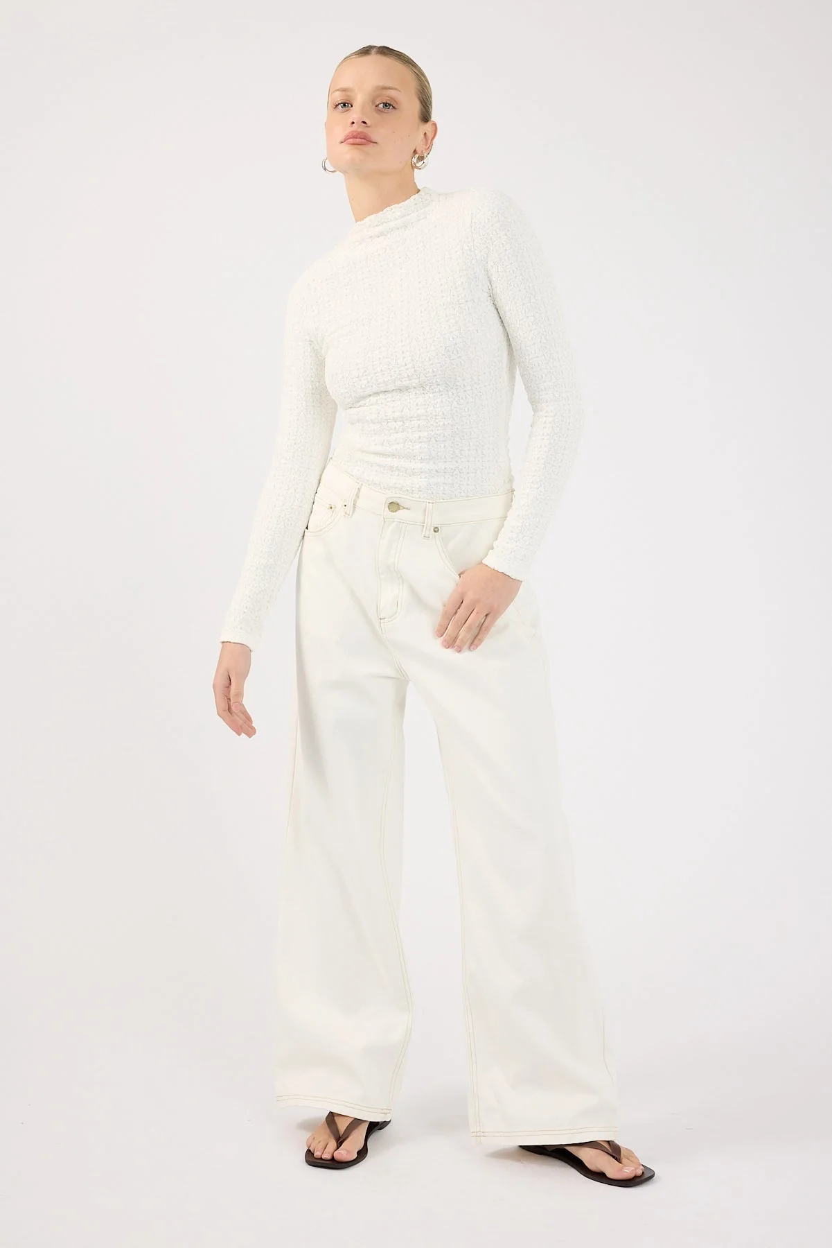 Perfect Stranger Indiana Lace Long Sleeve Top White - Image 2