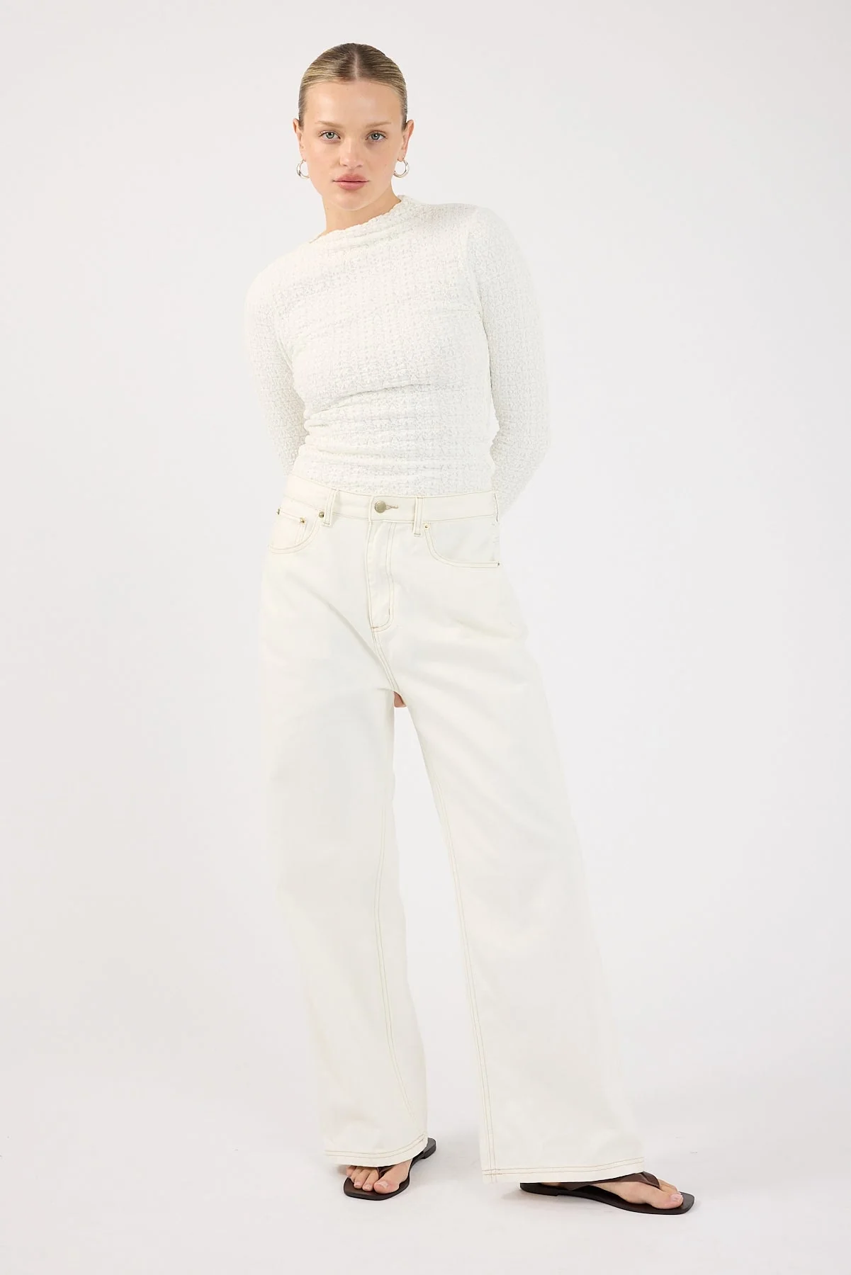 Perfect Stranger Indiana Lace Long Sleeve Top White - Image 3