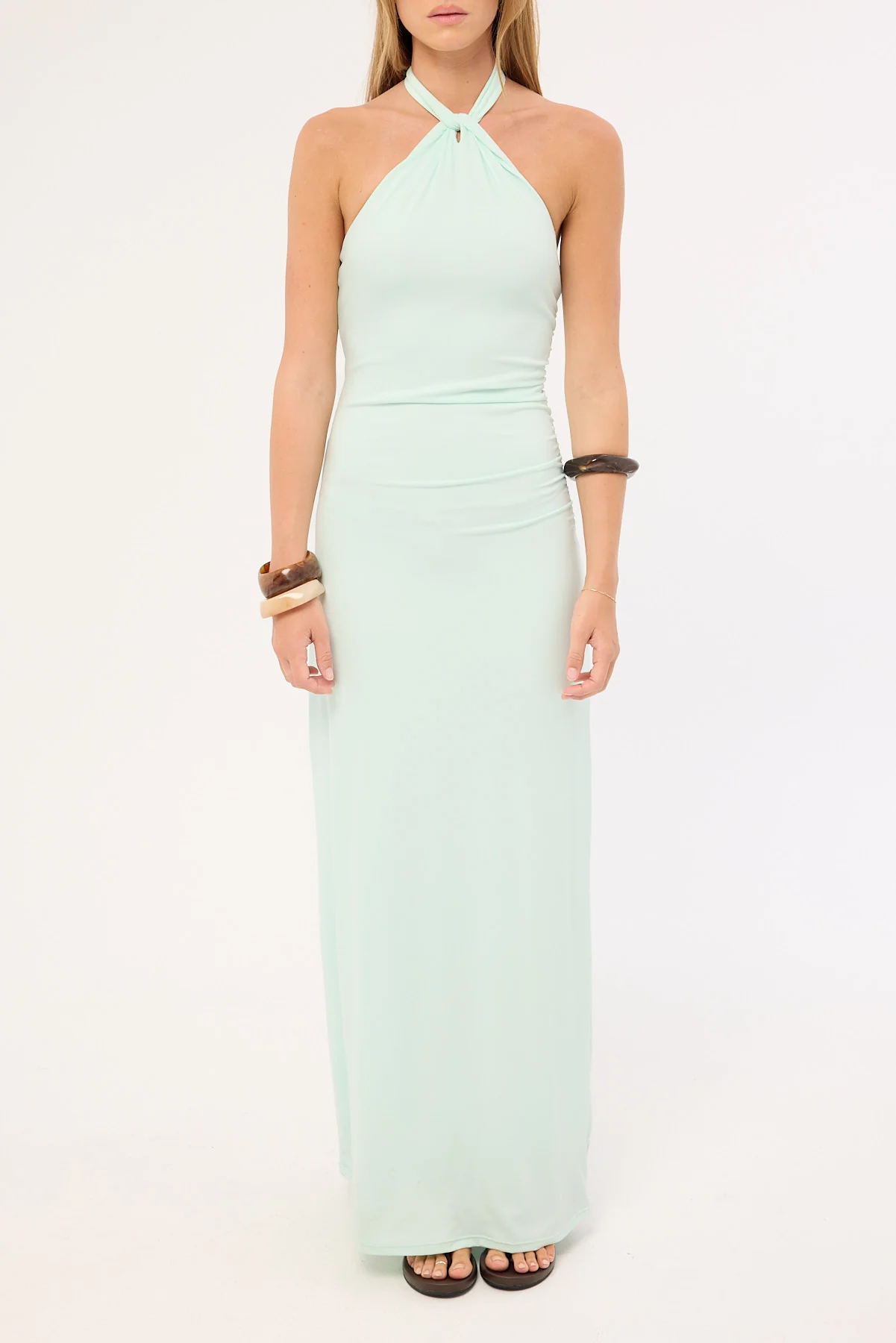Perfect Stranger Isla Halter Twist Maxi Dress Iced Blue - Image 9