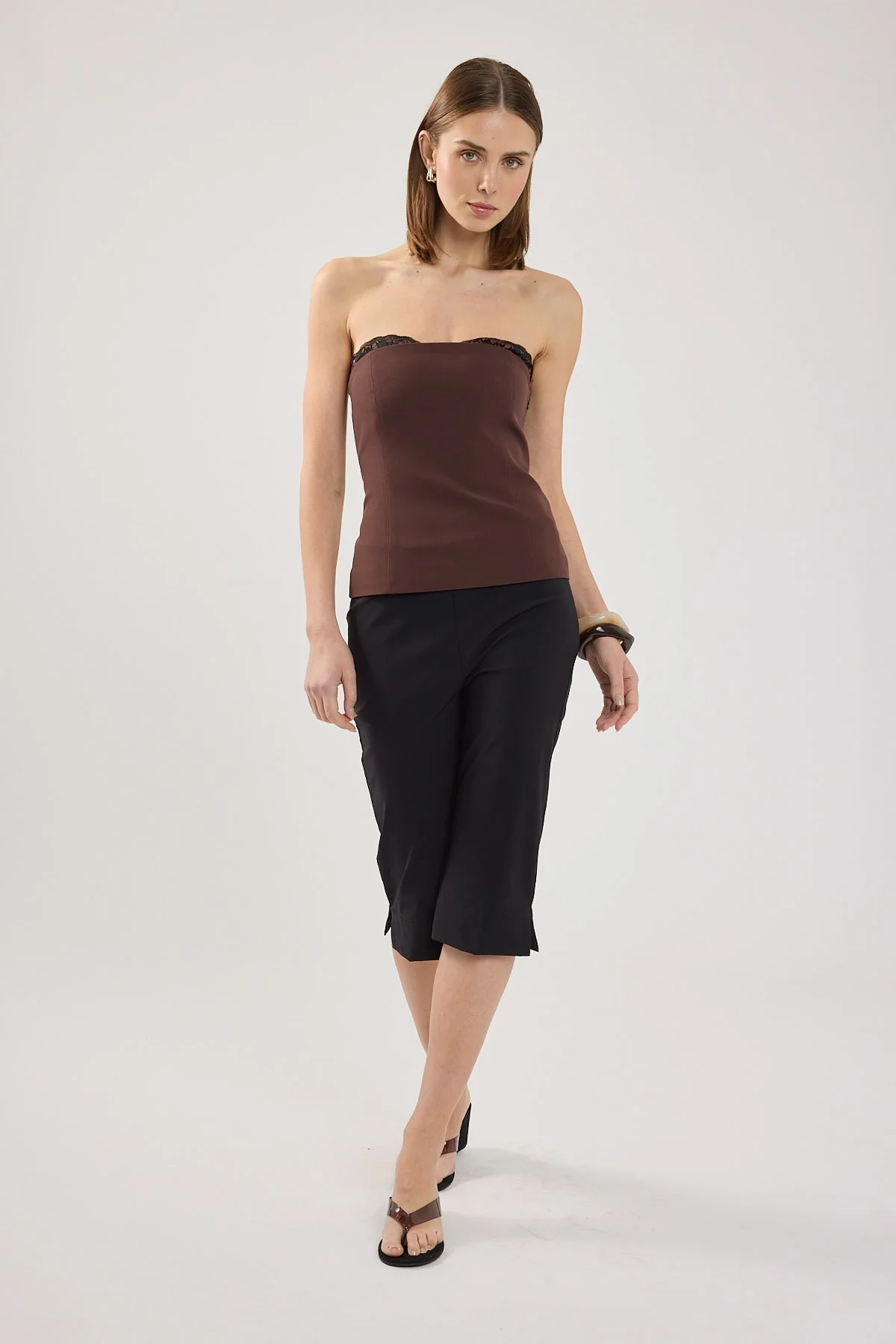 Perfect Stranger Josie Mid Rise Capri Pant Black - Image 4