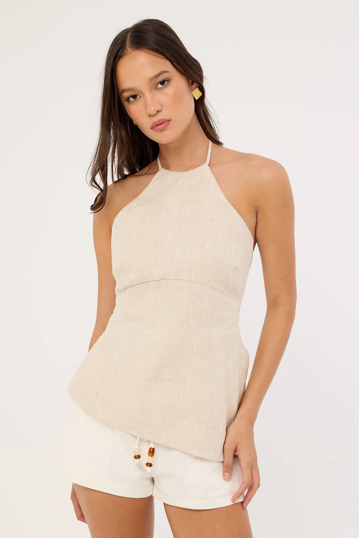 Perfect Stranger Juni Linen Bead Short White - Image 3