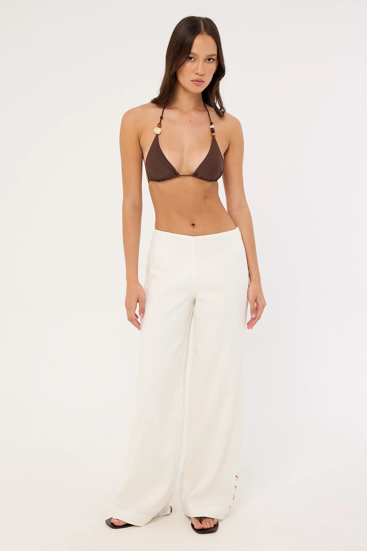 Perfect Stranger Juni Linen Mid Rise Pant White - Image 5