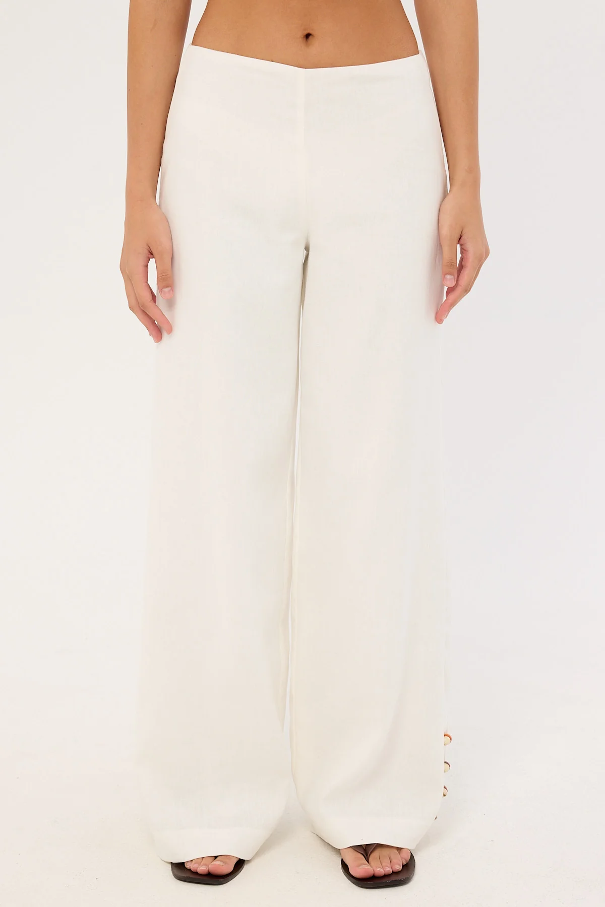 Perfect Stranger Juni Linen Mid Rise Pant White - Image 7