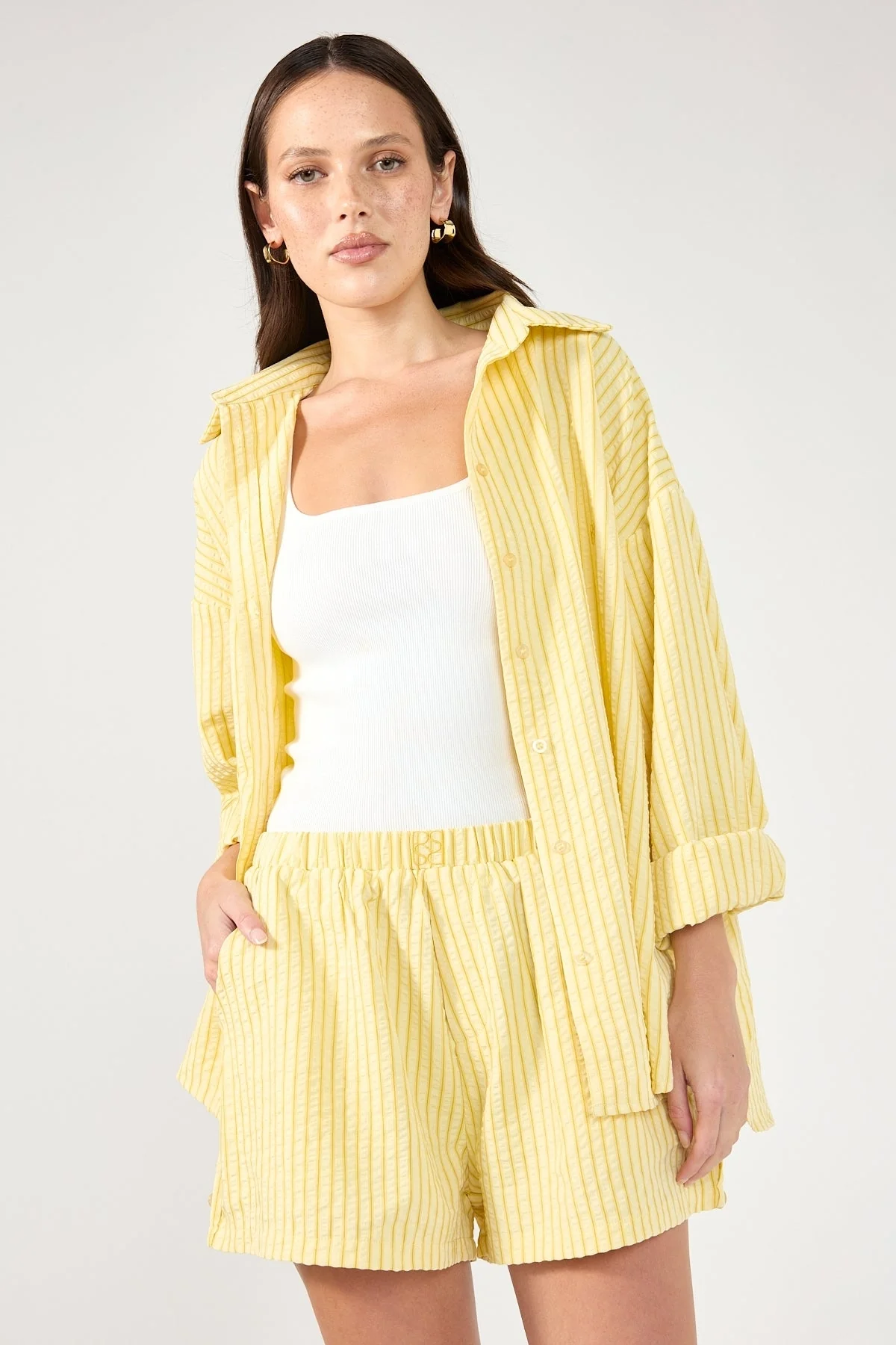 Perfect Stranger Kaili Stripe Short Lemon Stripe - Image 2