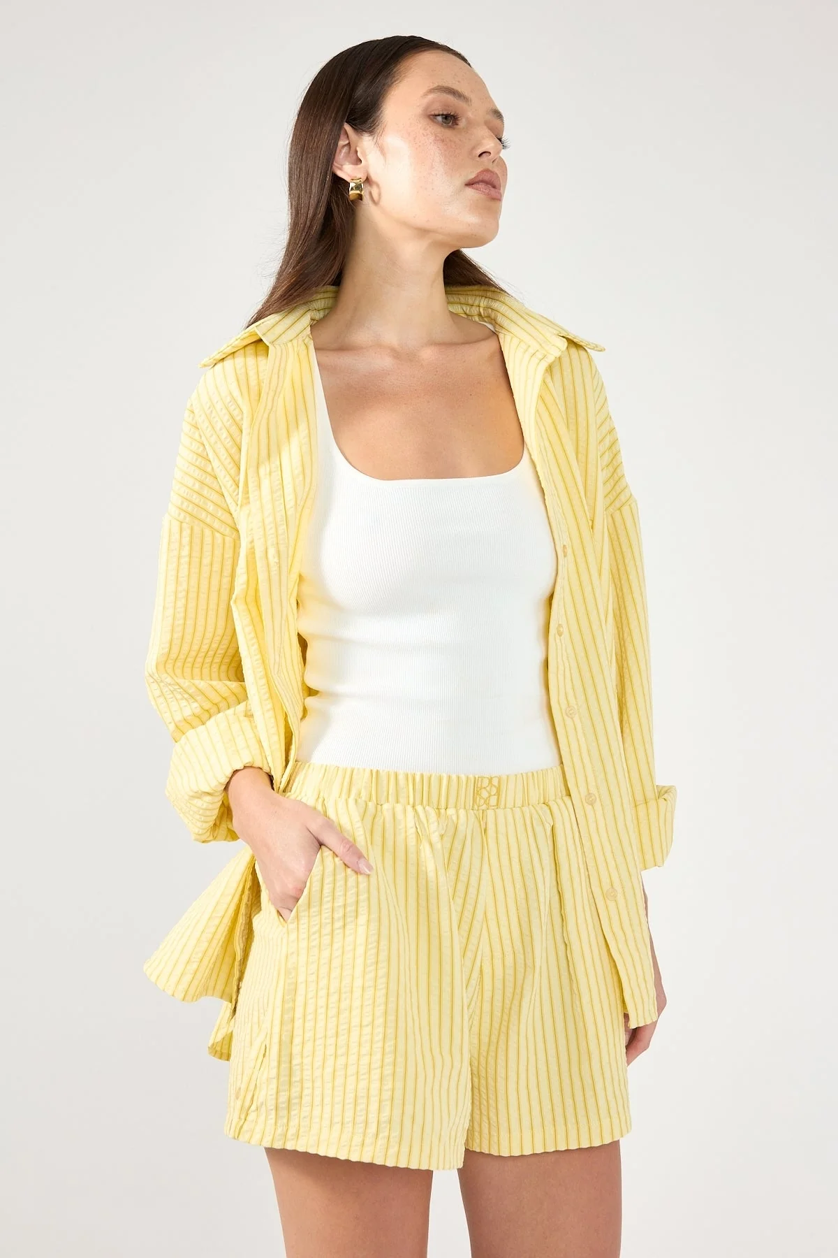 Perfect Stranger Kaili Stripe Short Lemon Stripe - Image 5