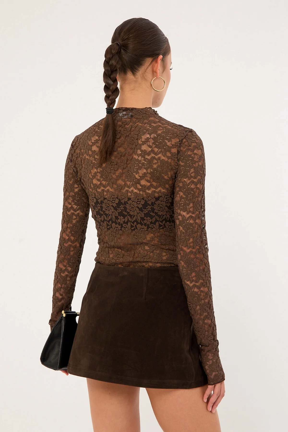 Perfect Stranger Kandice Suede Skort Brown - Image 6