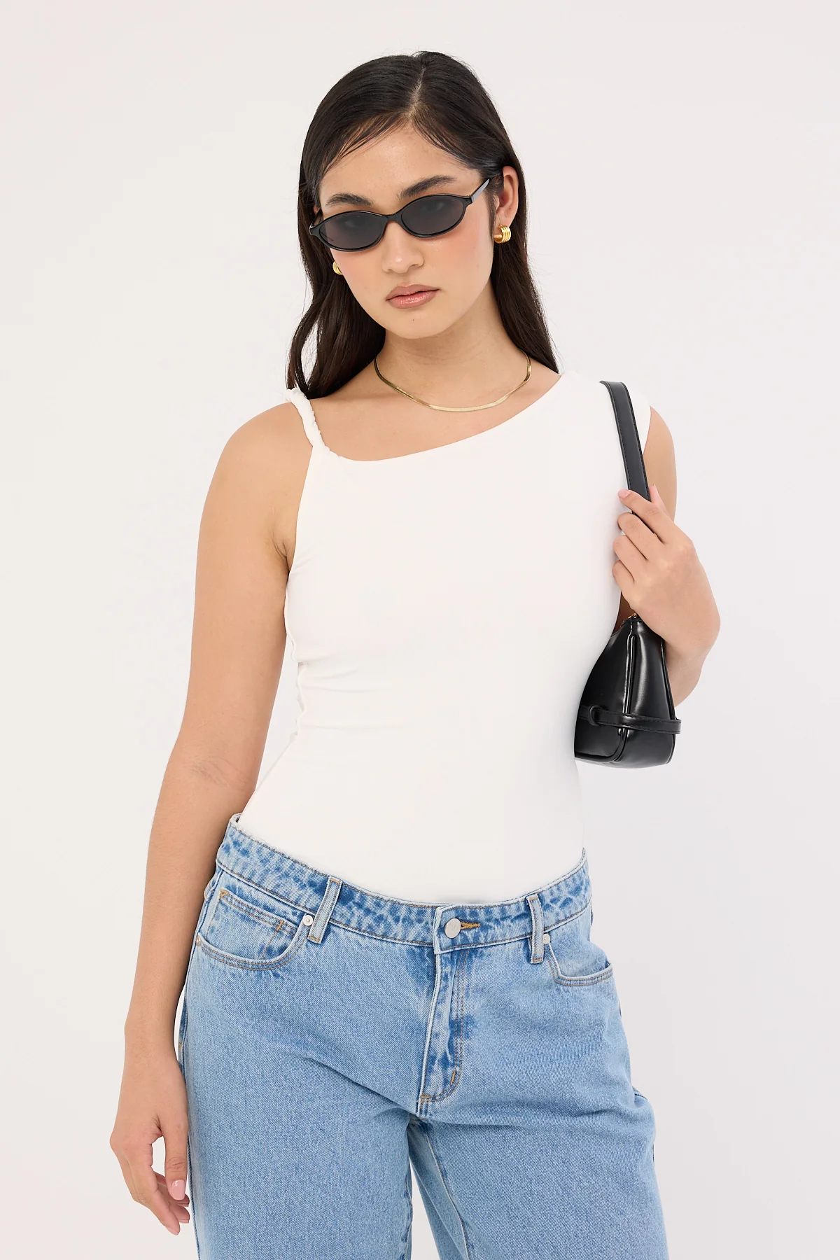 Perfect Stranger Kayla Asym Twist Bodysuit White - Image 3