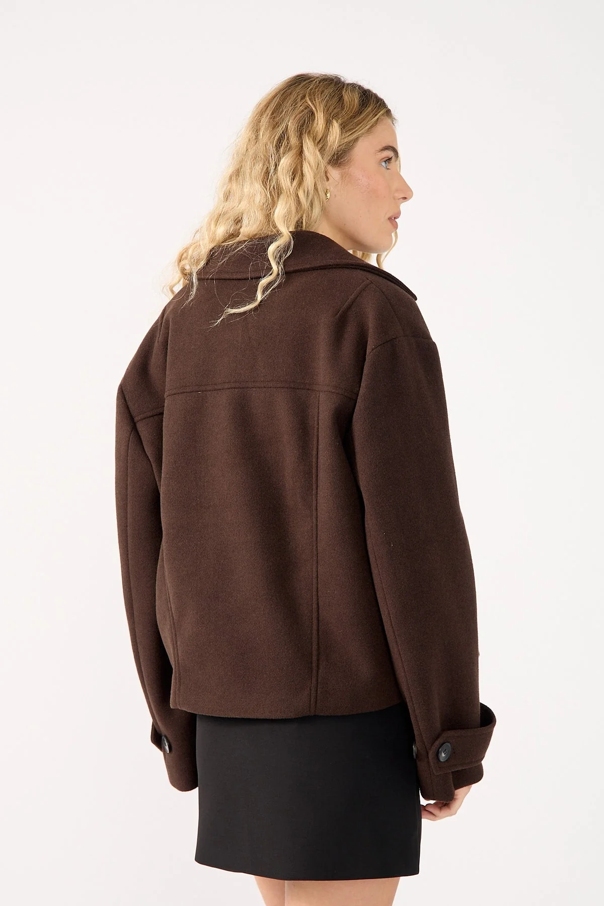 Perfect Stranger Lenny Double Breasted Jacket Brown - Image 4