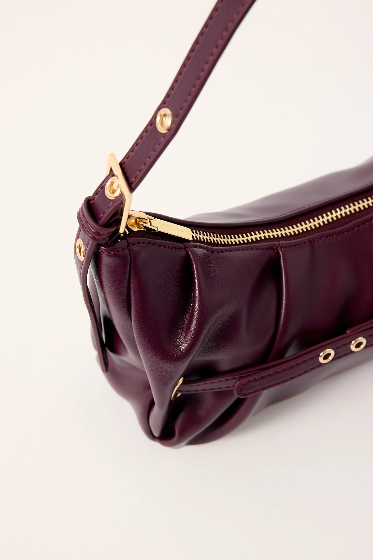 Perfect Stranger Lila Buckle Shoulder Bag Plum - Image 2