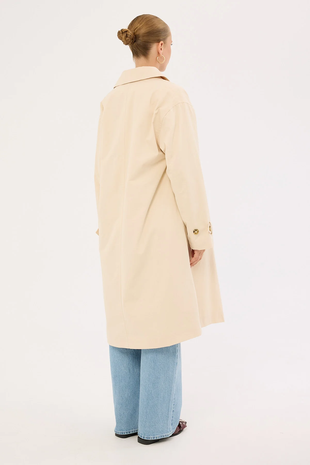 Perfect Stranger London Collar Trench Coat Stone - Image 4