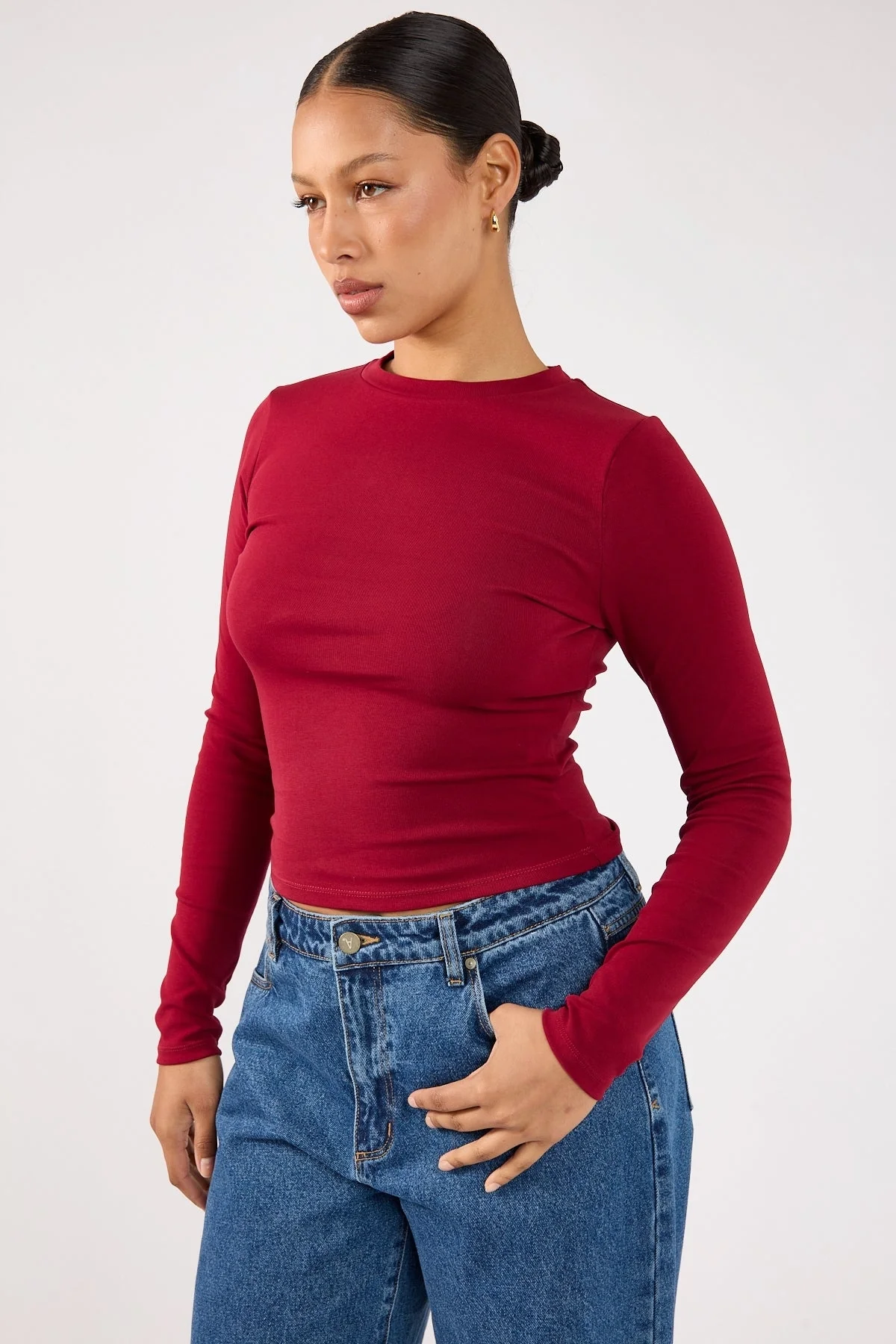 Perfect Stranger Long Sleeve Tee Burgundy - Image 5
