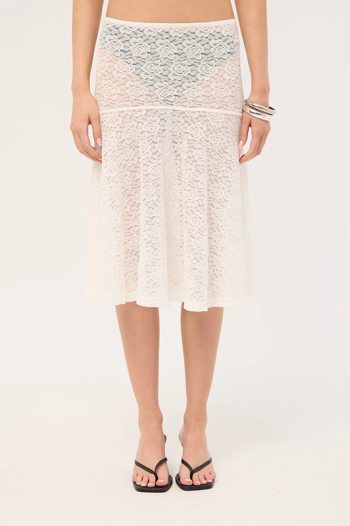 Perfect Stranger Loretta Lace Midi Skirt White - Image 7