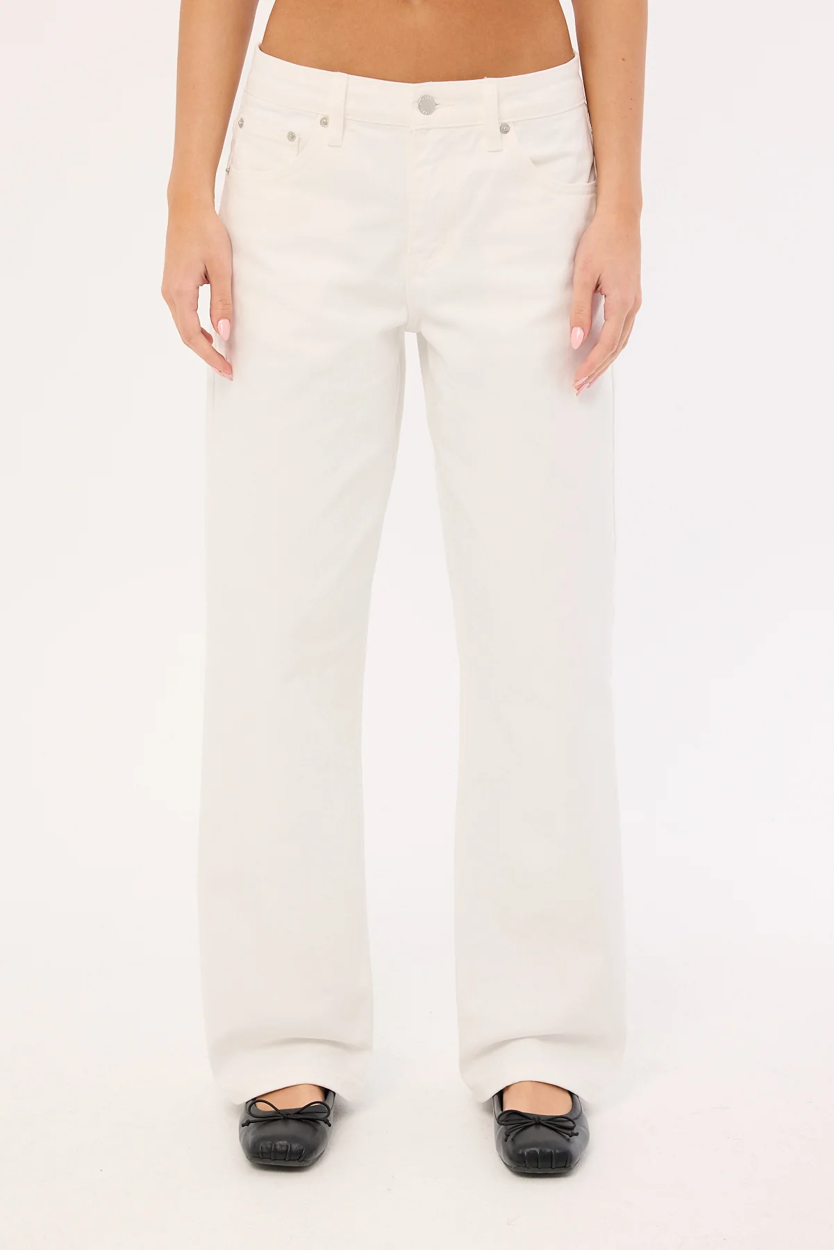 Perfect Stranger Low Rise Baggy Jean Clean White Denim - Image 7